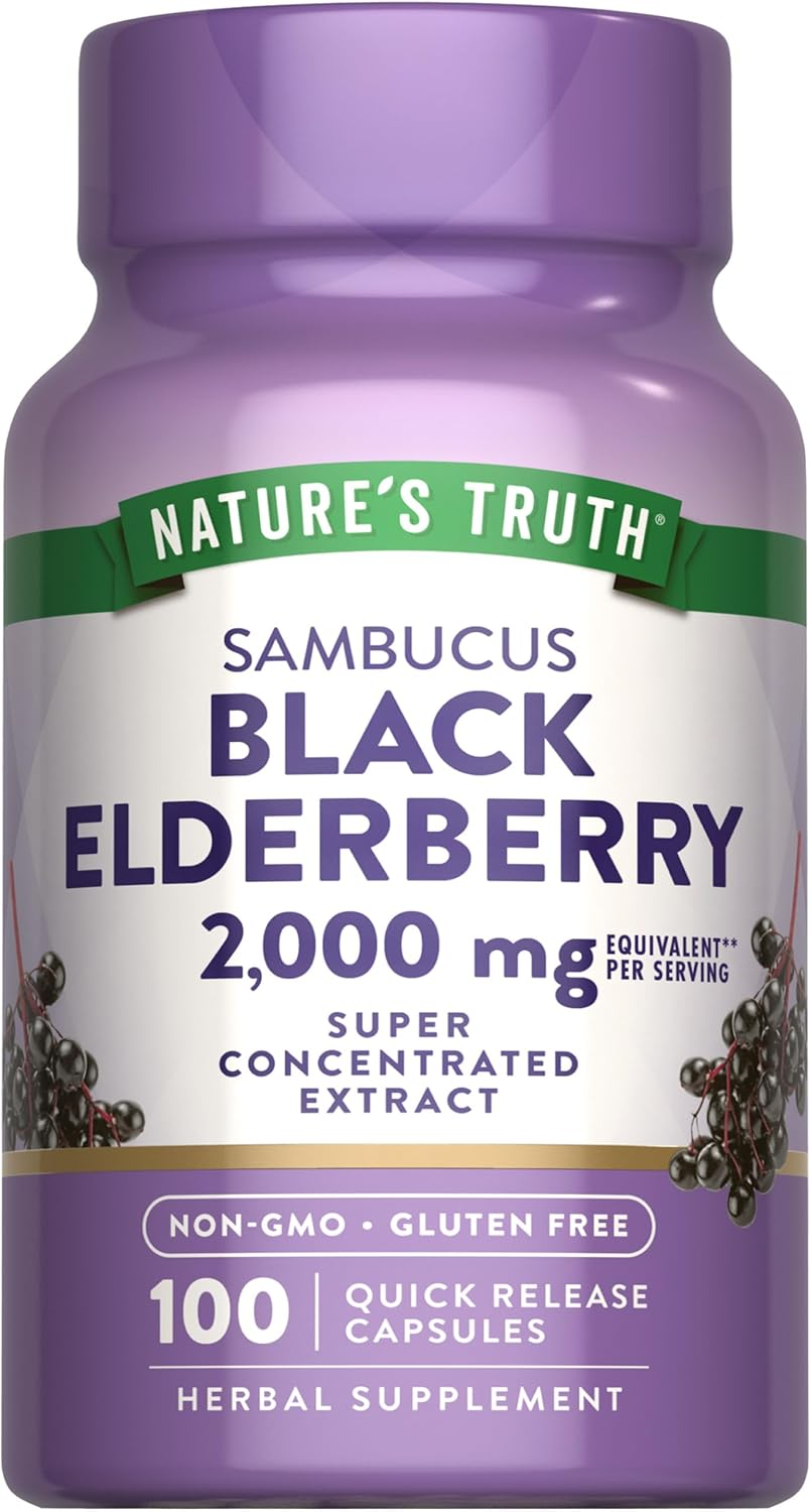 Black Elderberry Capsules 1000Mg | 100 Count | Super Concentrated Sambucus Extract | Non-Gmo, Gluten Free | by Nature'S Truth image number 5