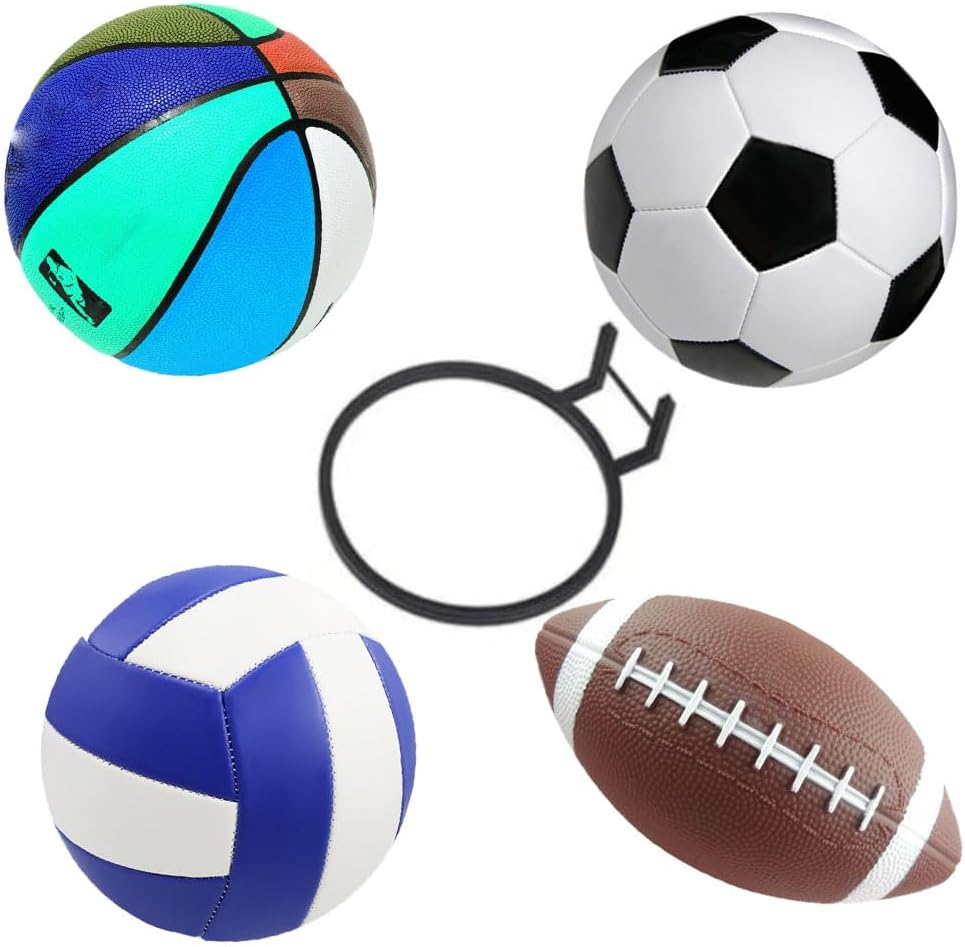 4-Tier Ball Rack, Vertical Ball Storage, Ball Storage Rack, Metal Ball Stand Display Holder for Basketball Holder, Football Stand, Ball Storage, Cast Iron Sports Ball Organiser image number 3