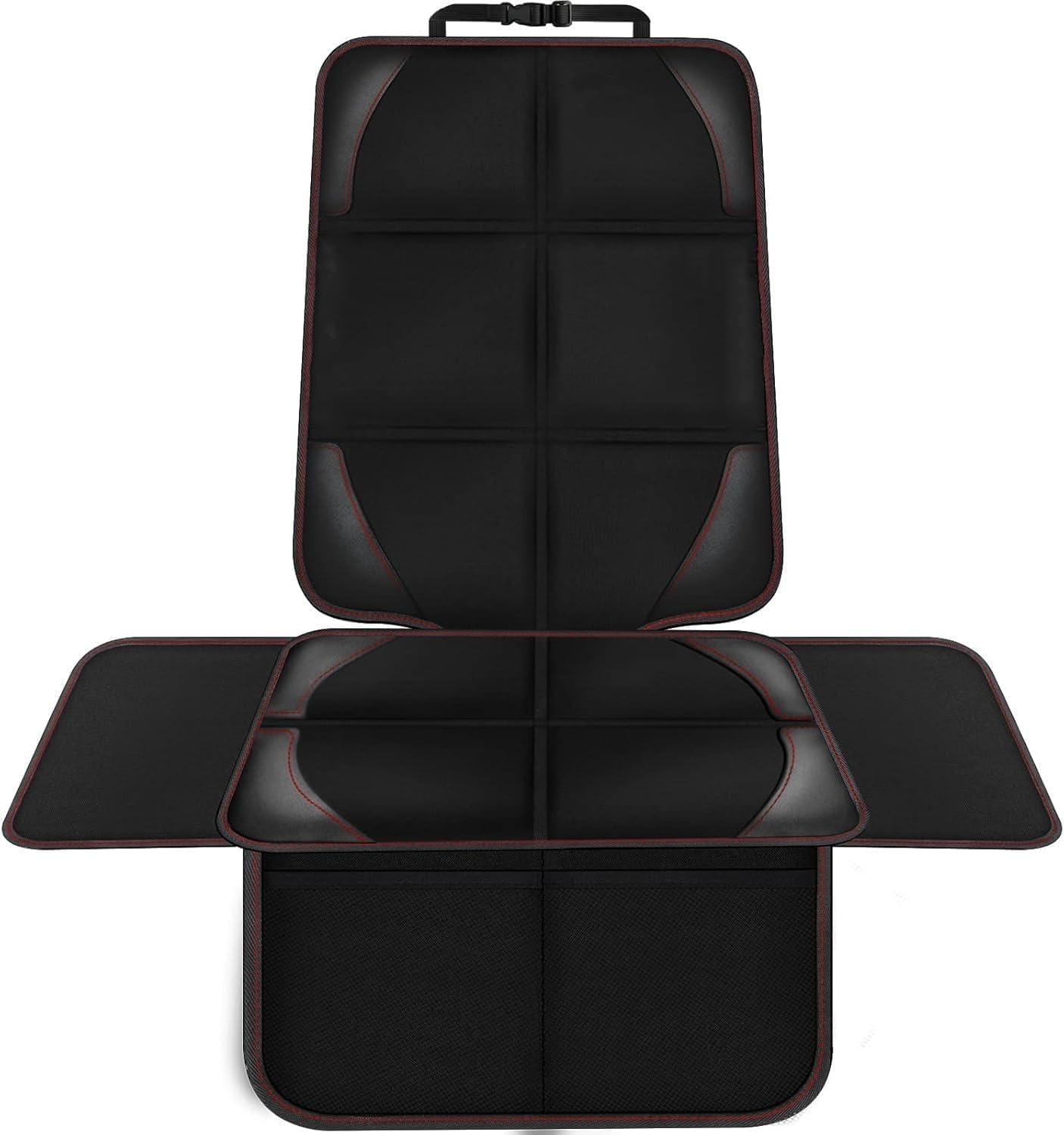 Xkimos Car Seat Protector for Child Car Seat, 600D Fabric Waterproof Car Seat Cover with Non-Slip Backing, Universal Fit with Mesh Pockets & Extra-Wide Side Wings (1 Pack) image number 5