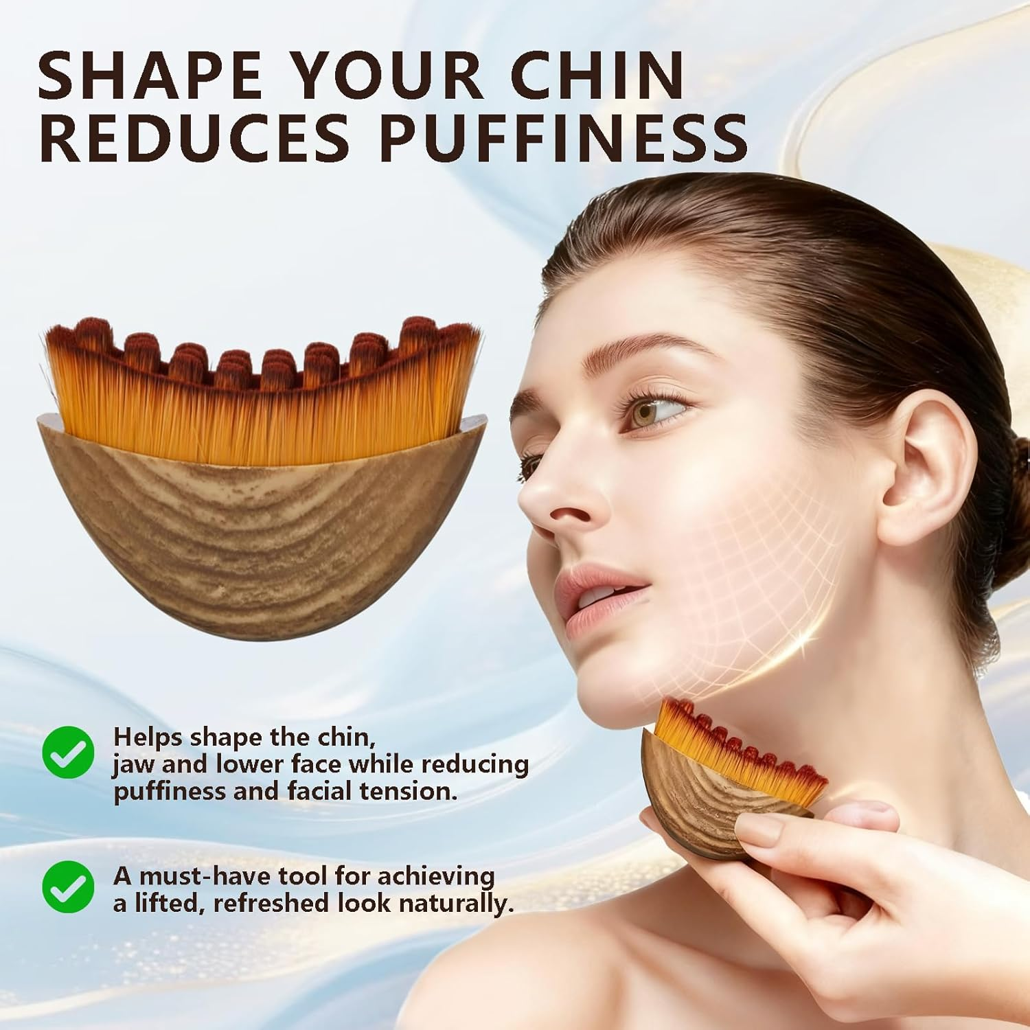 3 Pack Lymphatic Contour Face Brush, Lymphatic Drainage Contour Face Brush Massager with Prtective Case, Fit the Skin Precisely