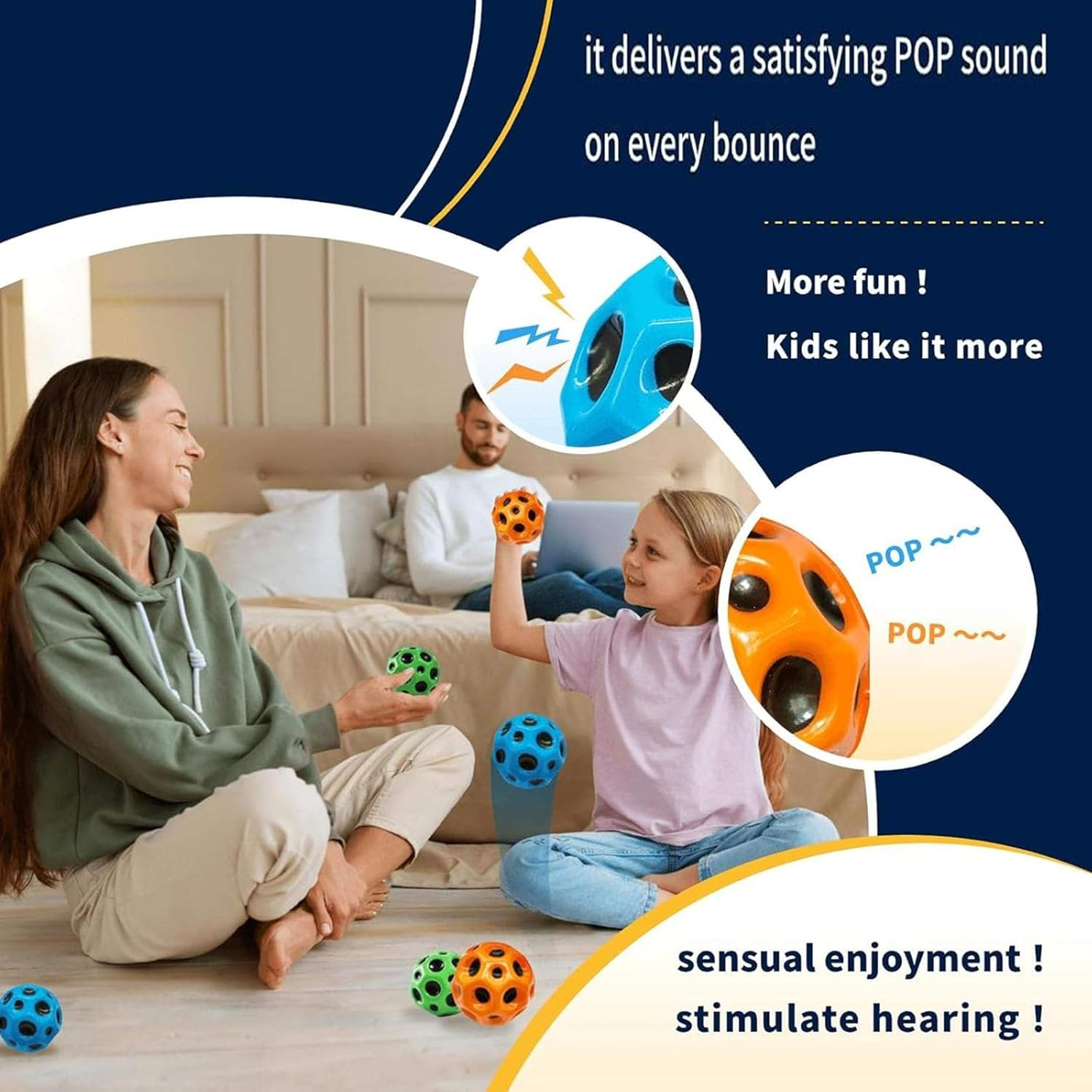 Space Balls Extreme High Bouncing Ball Meteor Space Ball,Rubber Bounce Ball Sensory Ball,Cool Tiktok Pop Bouncing Training Ball for Indoor Outdoor Play,Easy to Grip & Catch