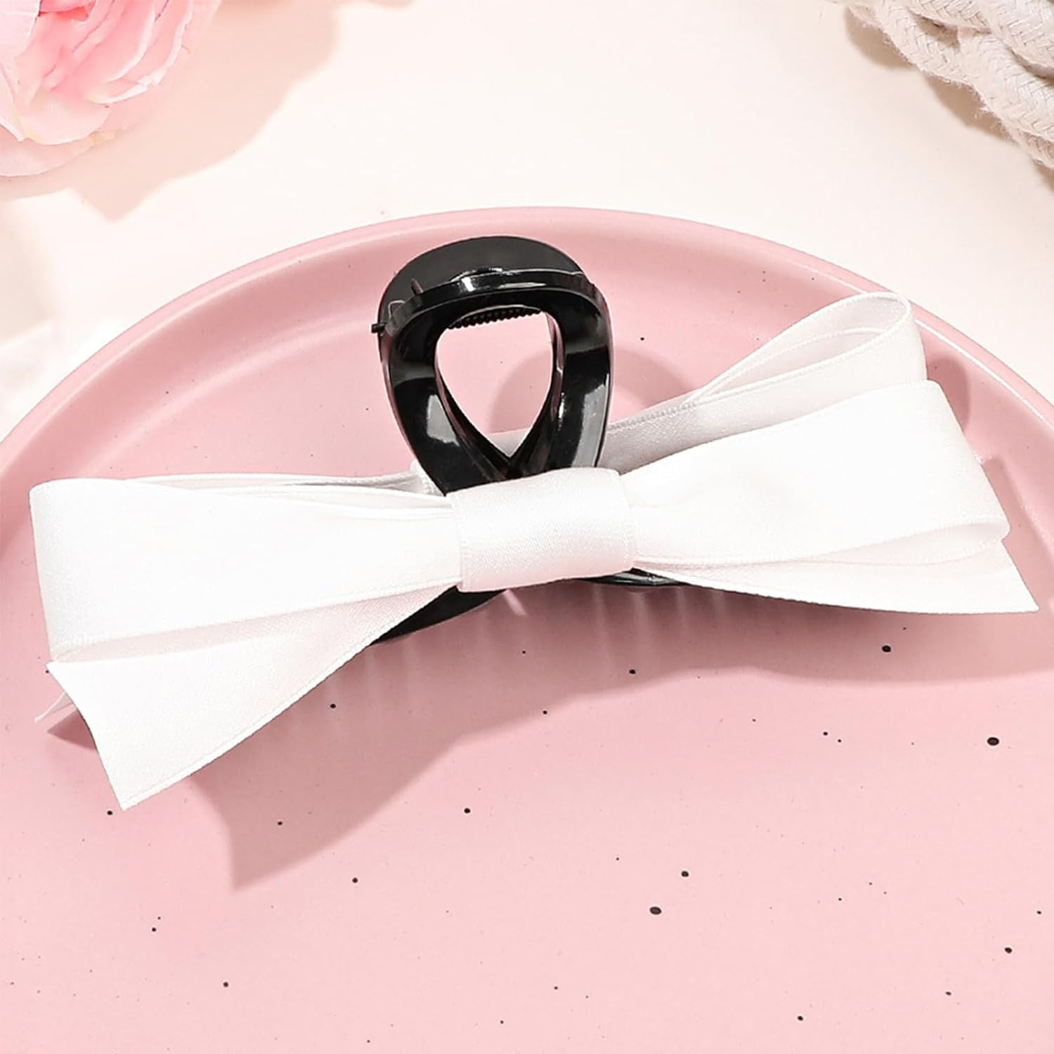 4 Pcs Bow Claw Clip for Women, Non Slip Big Bows Hair Clips Barrette for Thick Hair, Four Colors Meet Daily Clothing Matching, Suitable for All Kinds of Festivals image number 5