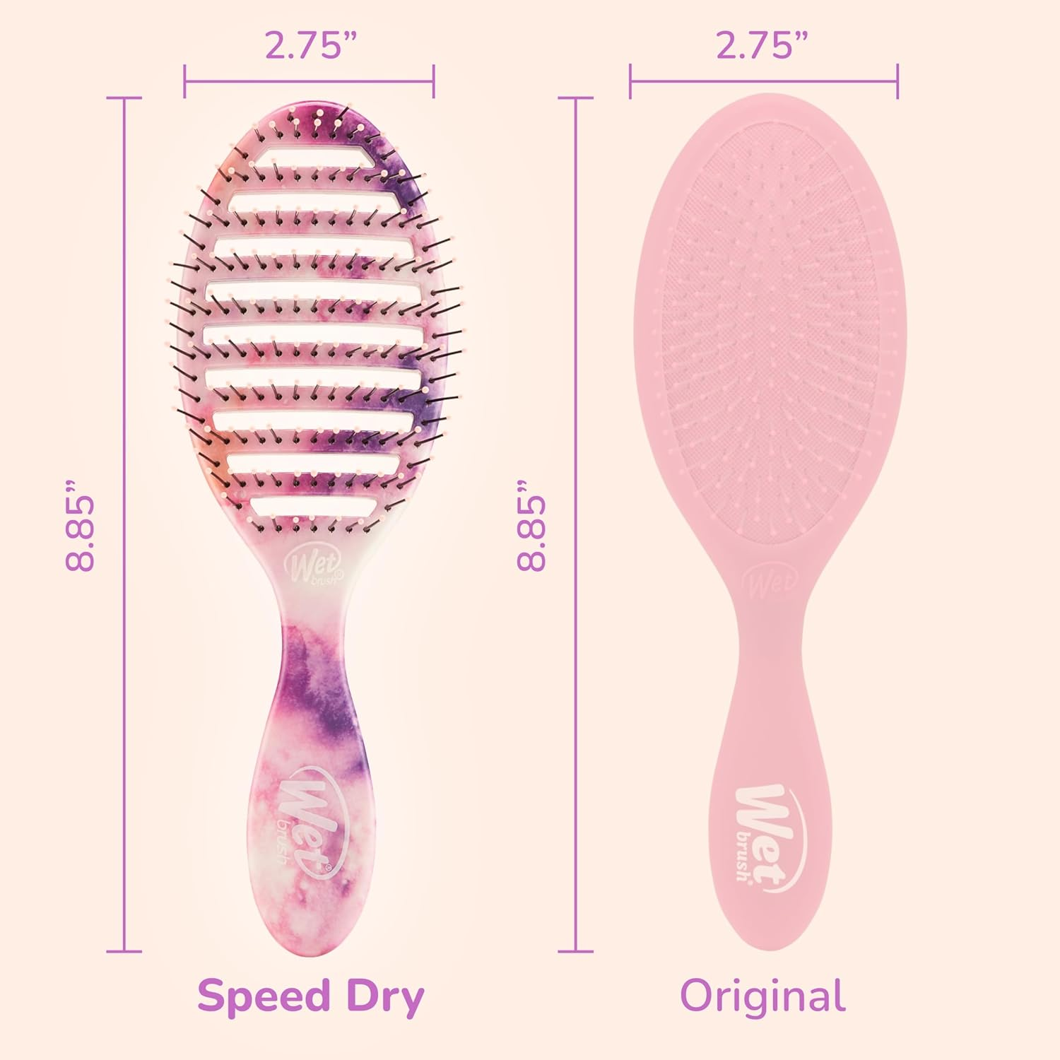 Wet Brush Speed Dry Hair Brush, Color Wash - Watermark - Amethyst image number 3
