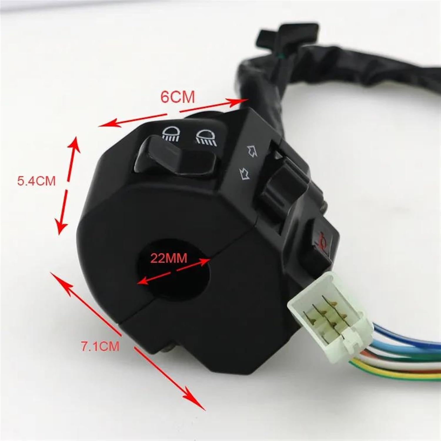 Motorcycle Handlebar Switch Black Universal Aluminum 7/8" 22MM Motorcycle Switch Handlebar Motorbike Horn Turn Signal Headlight Control Buttons image number 4