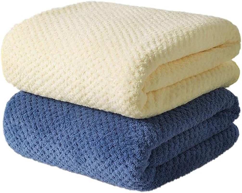 KKAERDIYA Microfiber Towel 90X160 Cm 2 PCS Bath Towel Microfiber Soft, Durable and Light Weight (35 * 75+80 * 150-GY)