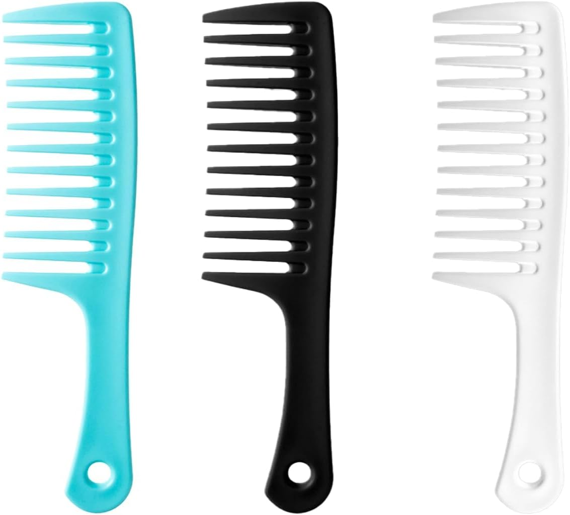 Yxvyxymyxxg Wide Tooth Detangling Comb 3-Pack Durable Styling Brush for Curly Long and Wet Hair Types Professional Hair Care Tool with Ergonomic Handle Design image number 2