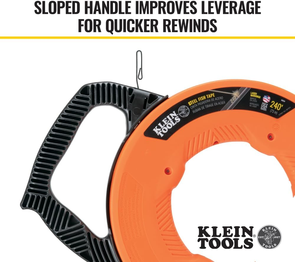 KLEIN TOOLS STEEL FISH TAPE 1/8-INCH X 240-FOOT image number 1