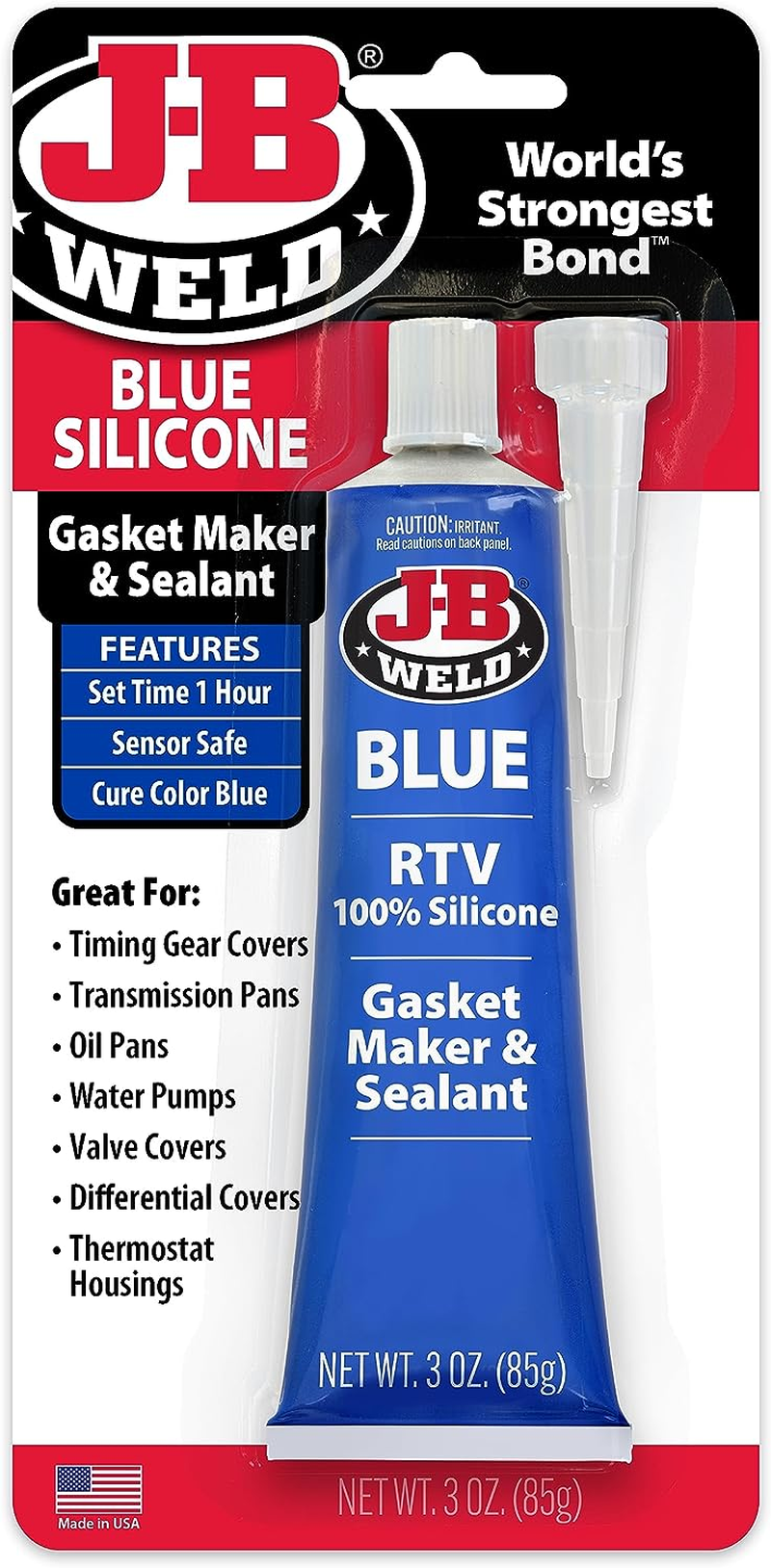 JB Weld RTV Silicone Sealant and Adhesive, Red, 85 G
