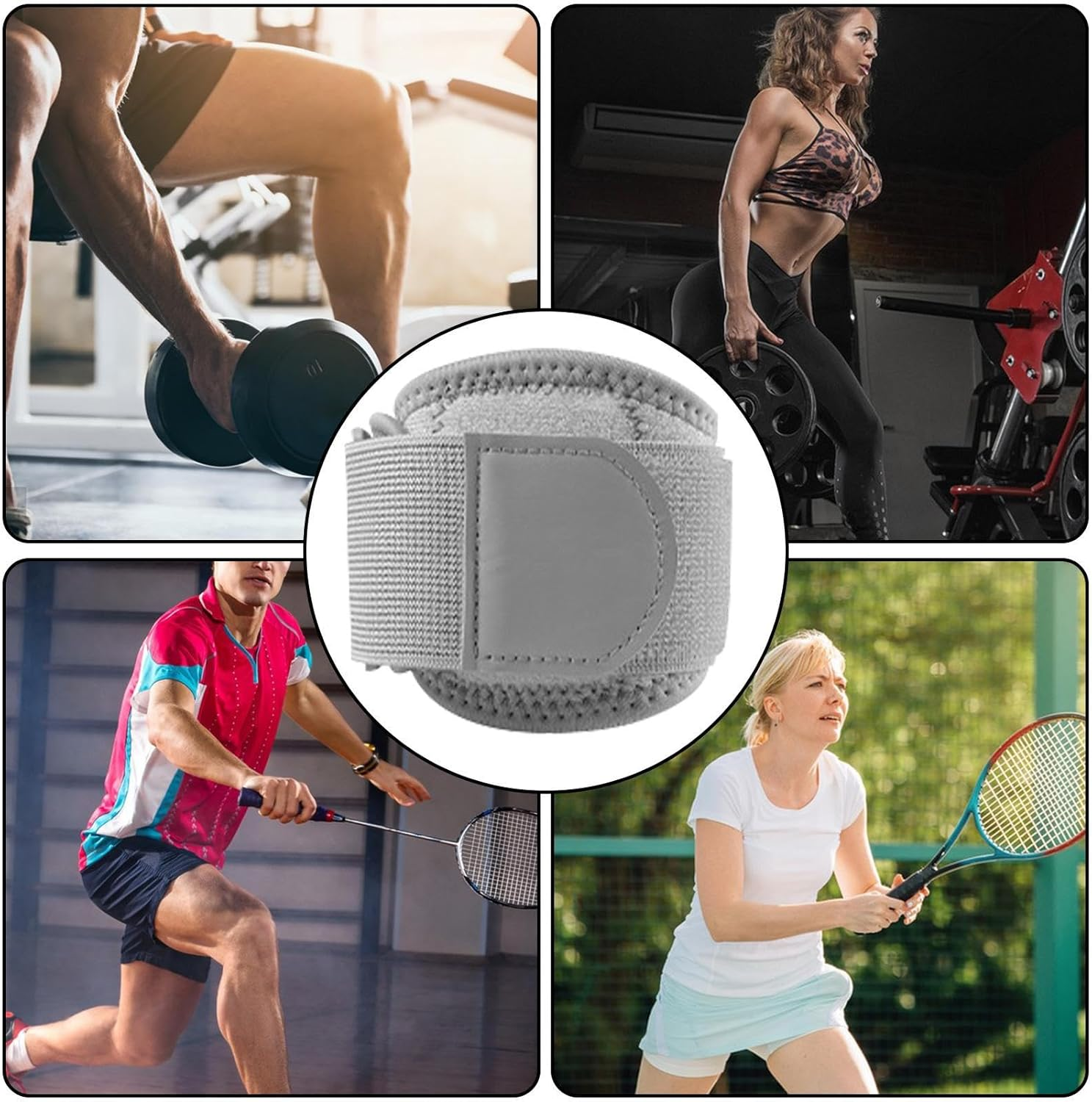 Tennis Elbow Sleeve | Tennis Compression Elbow Protector - Adjustable Arm Protector Wrap, Elbow Support Brace Protector Pad for Basketball, Golf, Volleyball Zankie