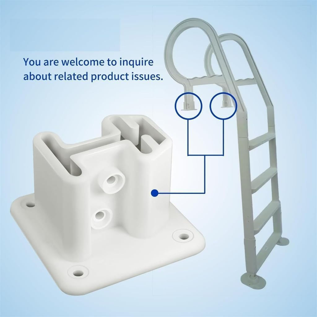 Upgraded Pool Ladder Flanges &ndash; Durable Resin Replacement Parts for In-Ground Pools | Swimming Pool Ladder Repair Component (Set of 2) image number 4