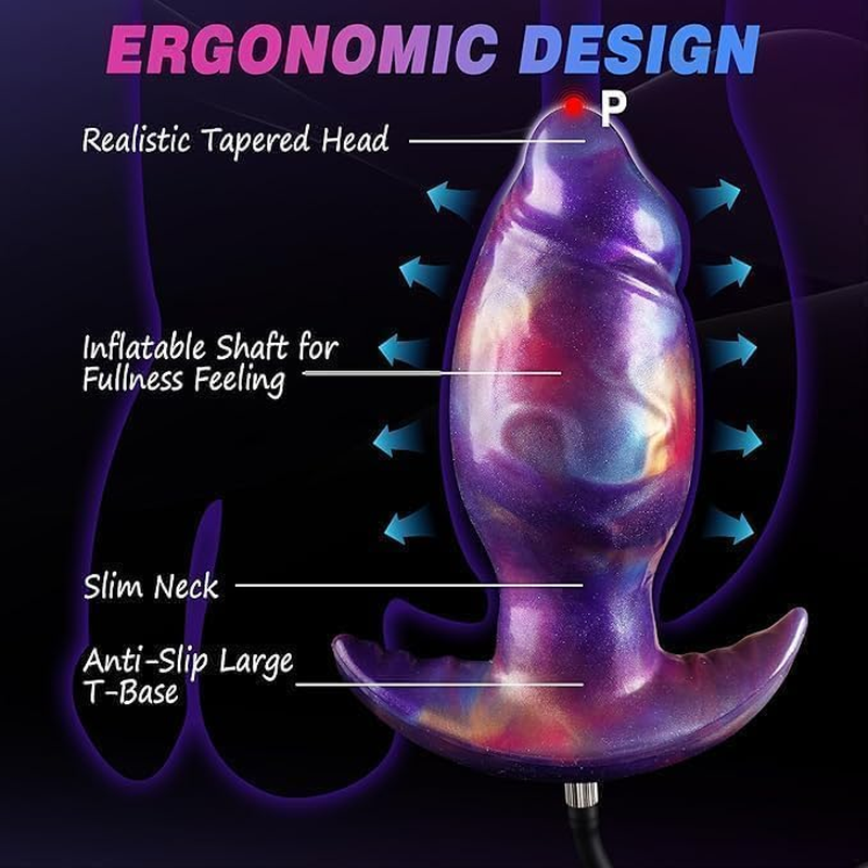 7.1 Inches Inflatable Butt Plug, Large Anal Plug, Huge Inflating Dildo Pump, Prostate Massager, Knot Dildo Gay Sex Toys, Adult Toys for Men Women image number 1