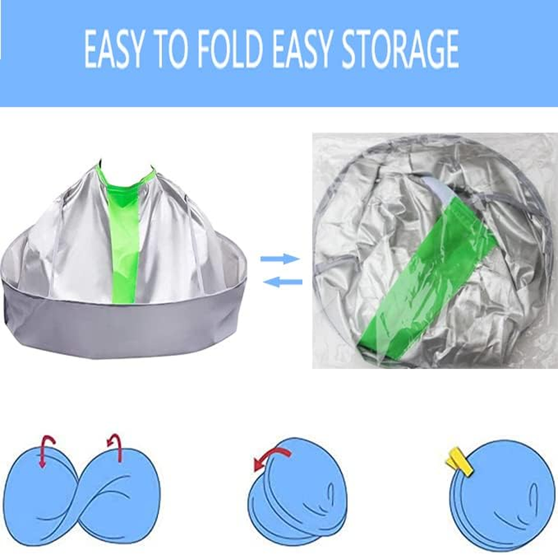 Yqkangzhu Professional Hair Cutting Cape, Salon Barber Cape, Waterproof Haircut Cloak Umbrella Hair Catcher, Foldable Hairdresser Gown Apron, Men Women Hairdressing Supplies for Barber and Stylists image number 3