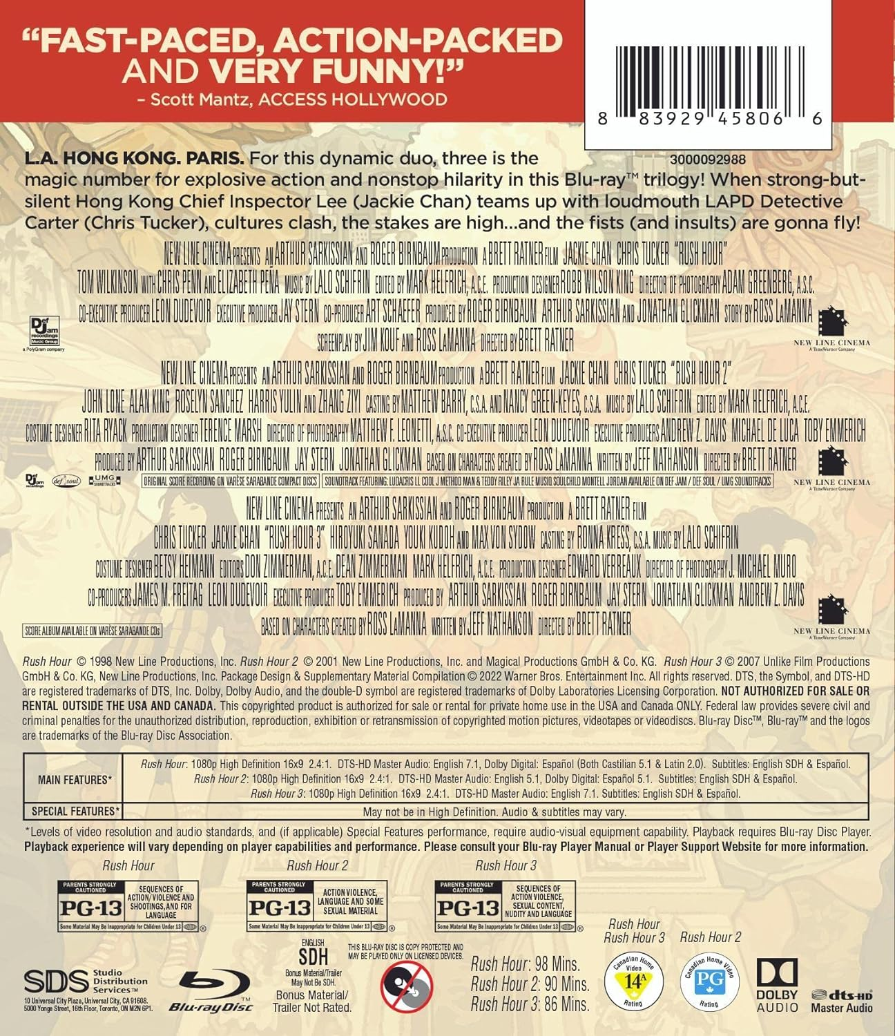 Rush Hour Trilogy (BD) [Blu-Ray] image number 1