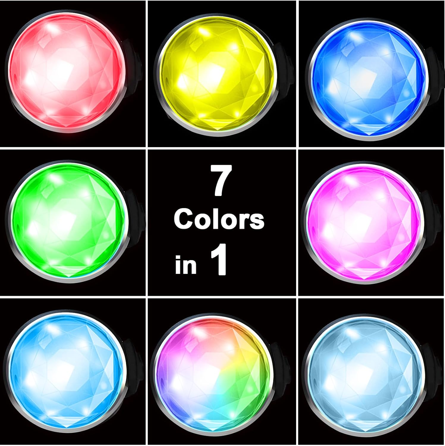 Tubasion Rechargeable Dog Collar Light, 2024 Best 7 Color Changing Light for Dog Collar with 100% Waterproof and Durable Silicone Band. Dog Lights for Night Walking, Camping, Bike image number 2