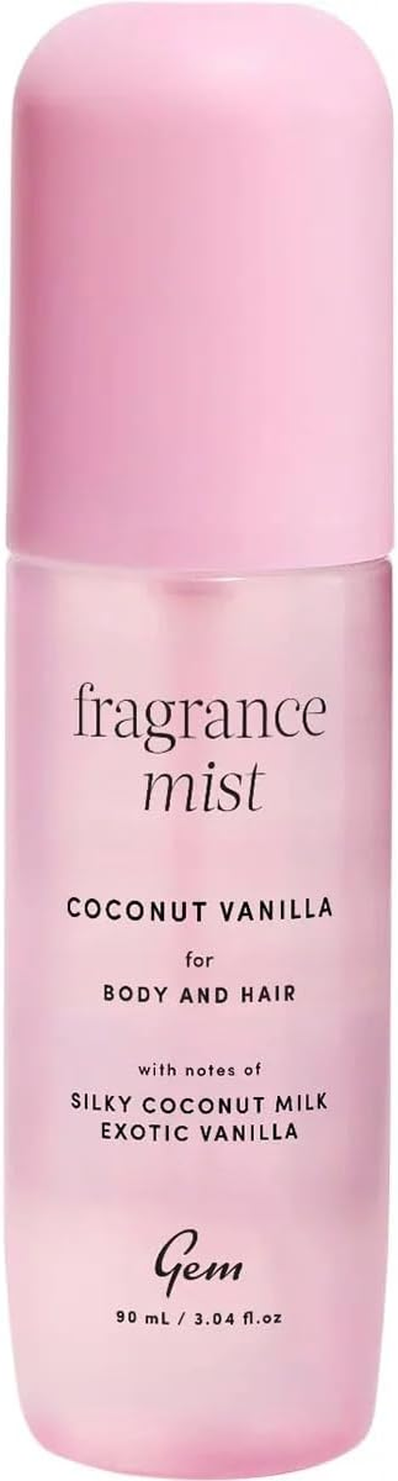 Gem Fragrance Mist for Body & Hair Coconut Vanilla 90Ml | Long-Lasting Tropical Scent | Lightweight Hydrating Mist for All-Day Freshness | Refreshing, Sweet & Warm Aroma | Perfect for Daily Use & On-The-Go