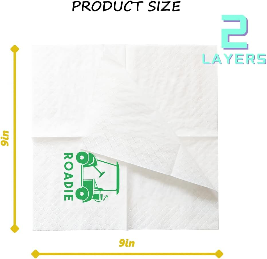 Golf Cocktail Napkins, 100 Pack Par-Fect Together Themed Paper Beverage Napkins for Wedding Rehearsal Dinner, Bridal Shower, Engagement - 2-Ply, 5X5 Inches image number 5