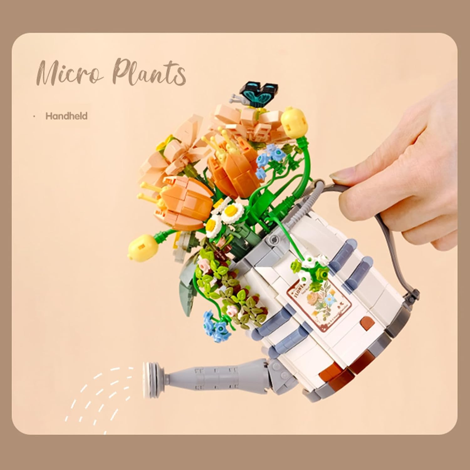 Toymart Watering Can Bouquet Building Set &ndash; 973 Pcs Mini Bricks Flower Pot Model for Adults and Kids, DIY Plant Building Block Set, Creative Flower Basket Home Decor, Botanical Gifts image number 3