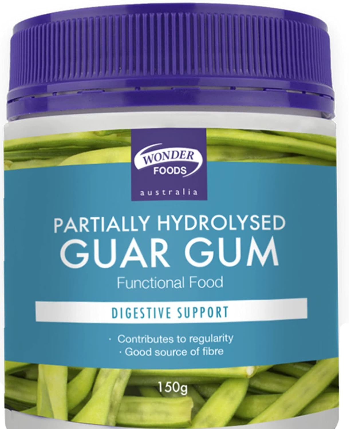 Wonderfoods Partially Hydrolysed Guar Gumphgg 150 G, White (WFPPHGGS)