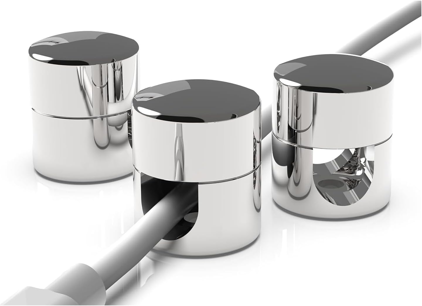 Coehaopike Desk Organization Gun Metal Premium Aluminum Cord Organizers Charger Cable Management Clips for Home Office Stylish, Sturdy, Functional ，Practical| (3 PCS) (White)