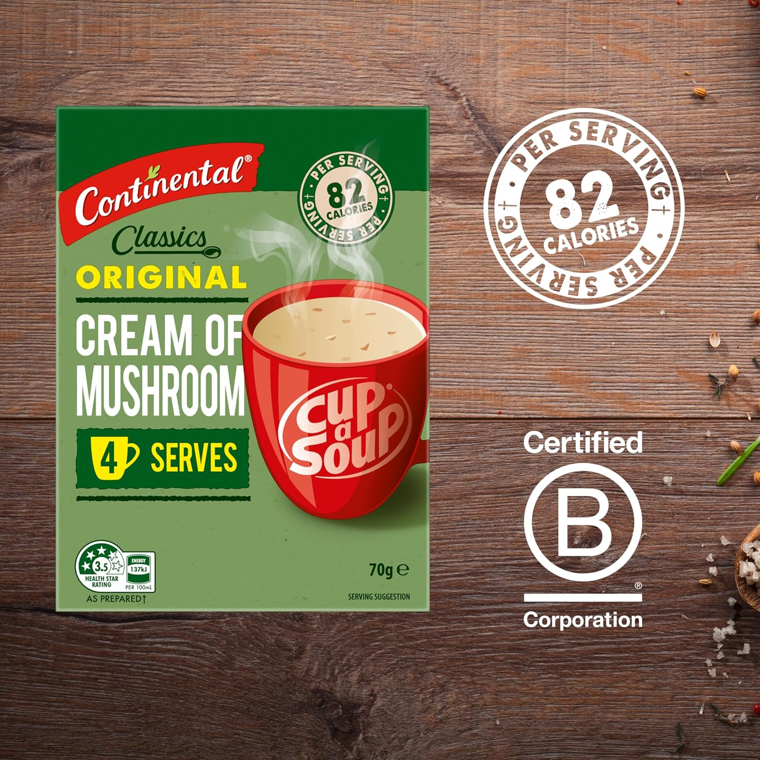 Continental Classics Cup a Soup Original Cream of Mushroom Soup 70G