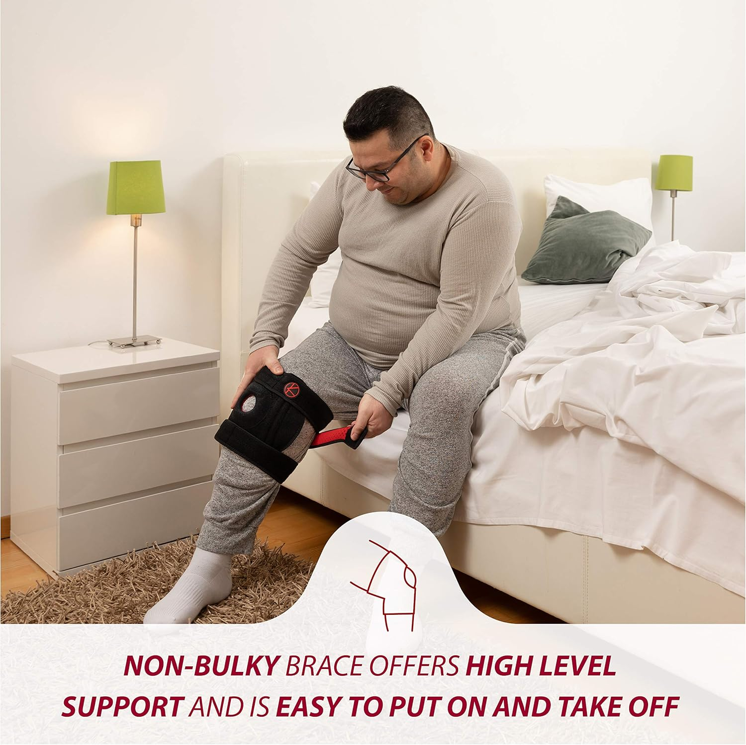 Adjustable Knee Brace Support for Arthritis, ACL, MCL, LCL, Sports Exercise, Meniscus Tear, Injury Recovery, Pain Relief - Open Patella Neoprene Stabilizer Wrap for Women, Men, Kids & plus Size image number 2