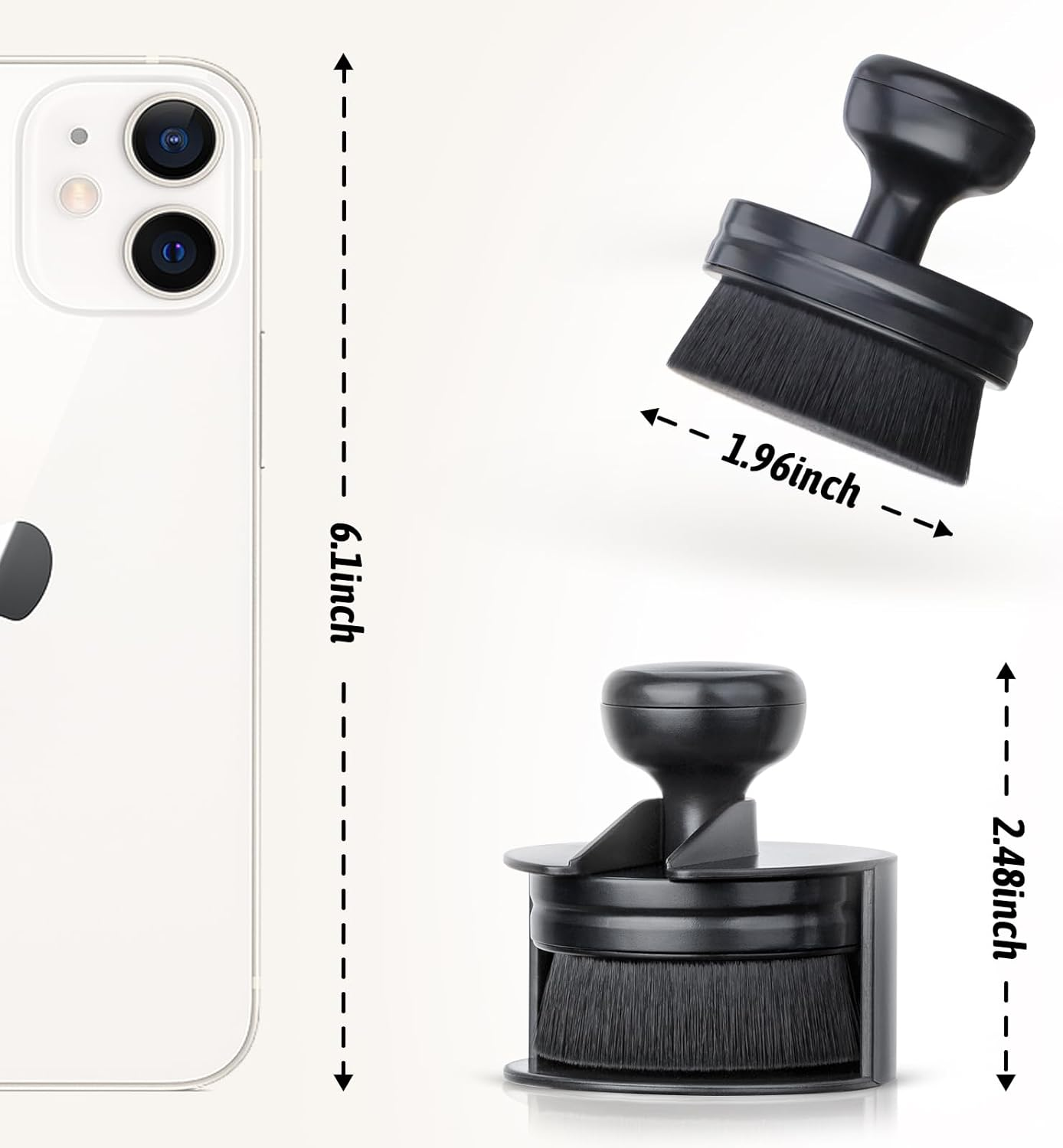 BABYSHEEP Tire Shine Applicator with Magnetic Sheet for Easy Storage,Vegan Car Tire Shine Brush with Stand for Auto Detailing Cleaning Service (Black) image number 2