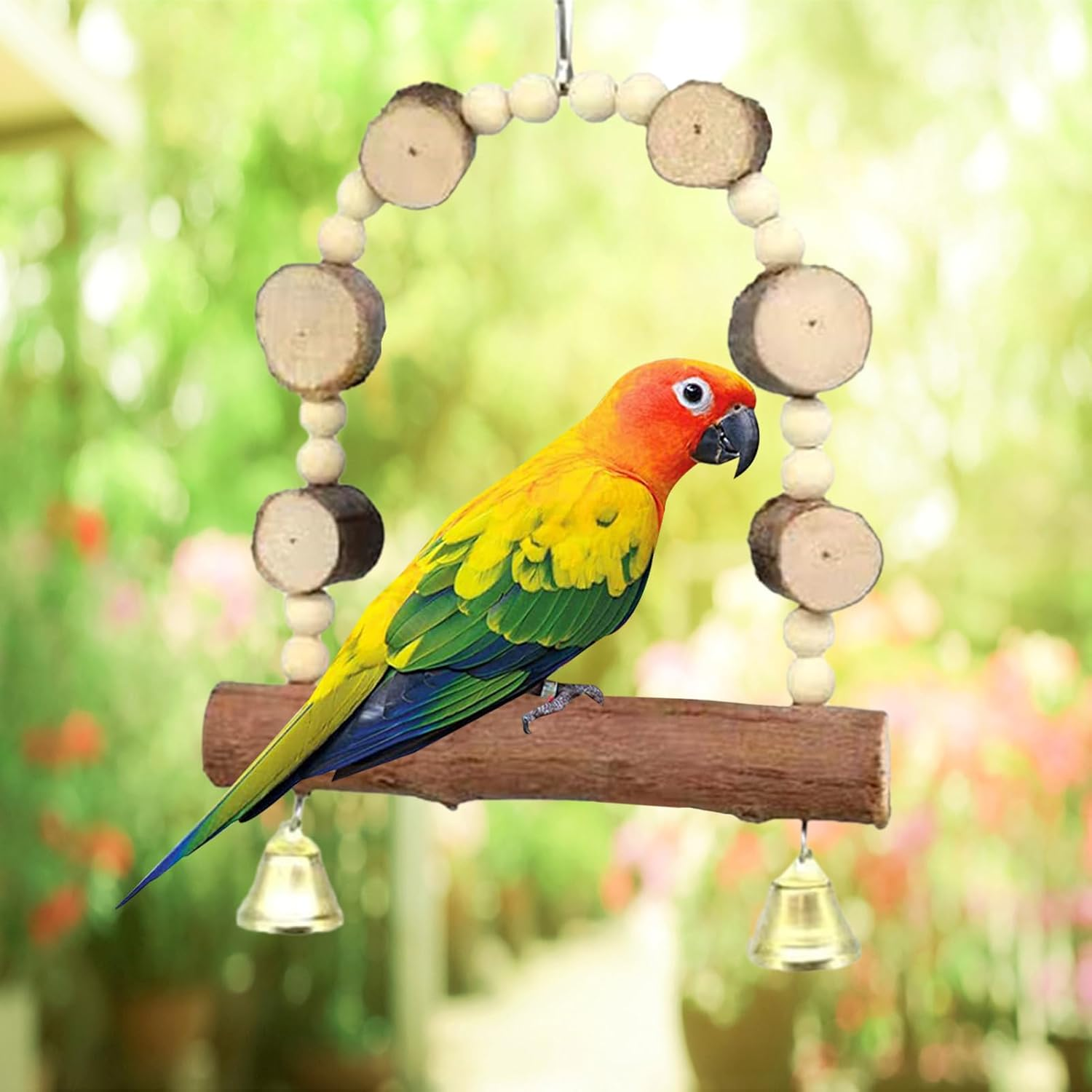 Bird Swing,Bird Perches for Parrots - Bird Swing Chewing Toys for Conures, Cockatiels, Budgies and Parrots, Bird Cage Accessories Puchen image number 4