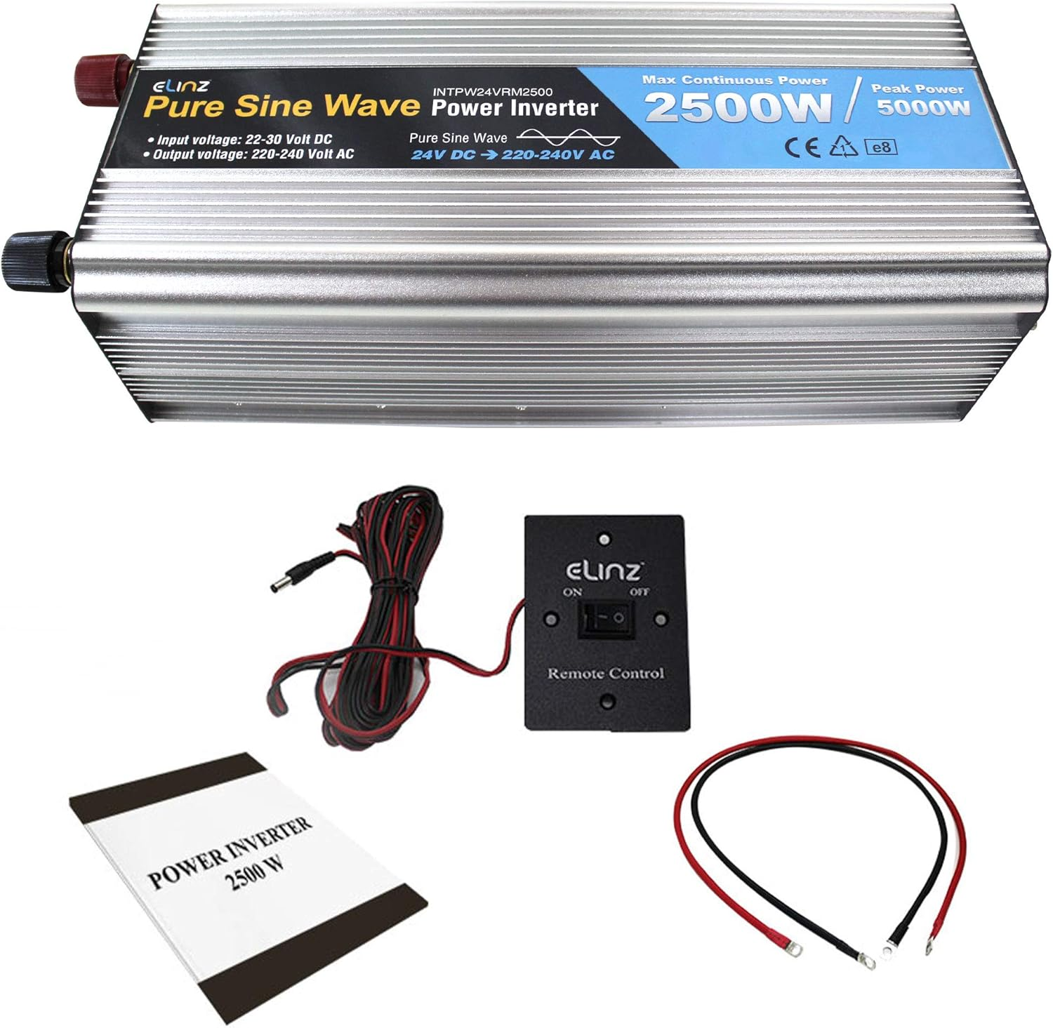 2500W/5000W Inverter 24V to 240V Pure Sine Wave Power Elinz Low High Voltage Input Short Circuit Output Overload Protection AUS Plug Car Caravan Ute SUV Truck Trailer Bus Remote Control 2Yr Warranty image number 4