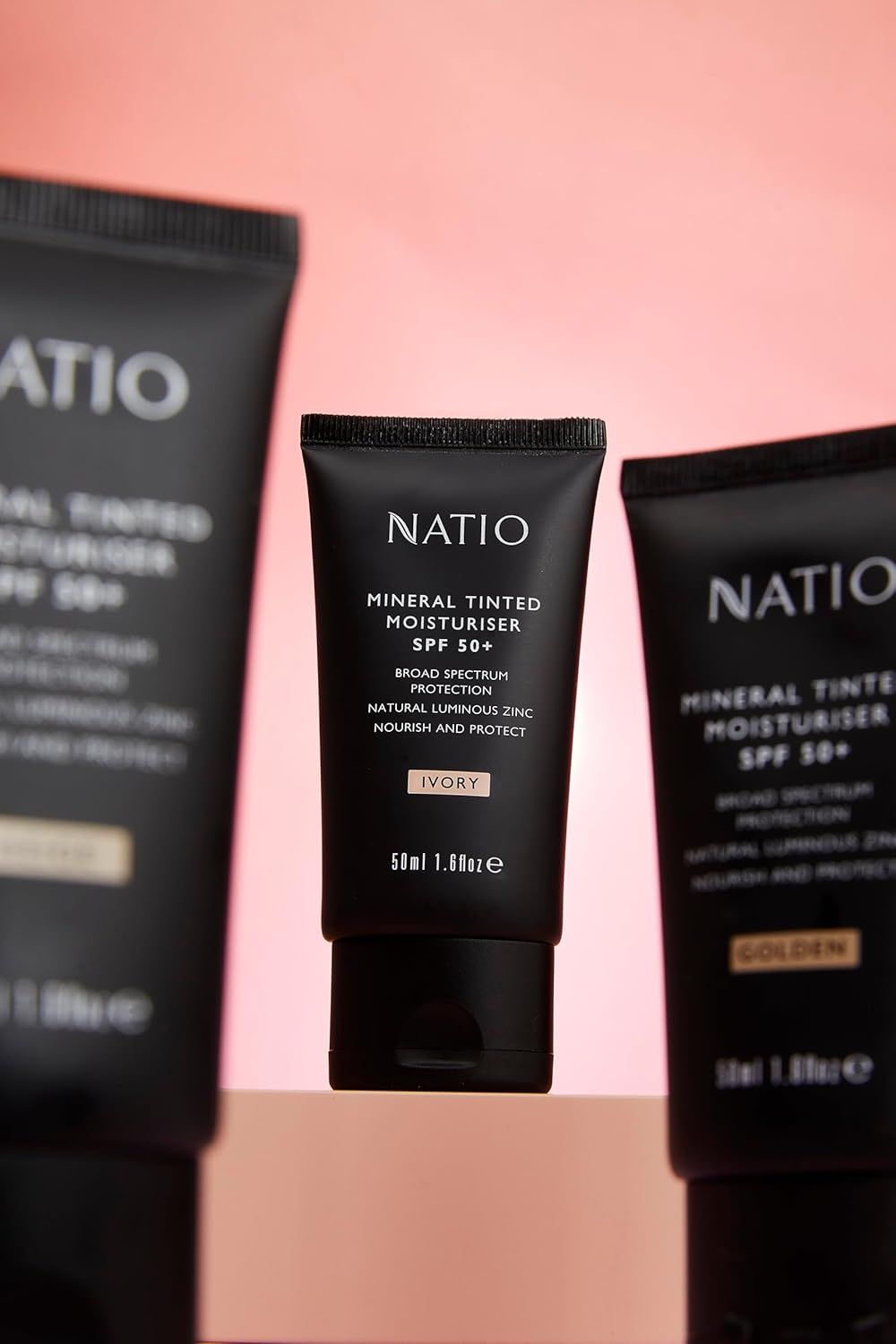 Mineral Tinted Moisturiser SPF 50+ - Beige 50G - Vegan Luminous Tinted Moisturiser - Made in Australia