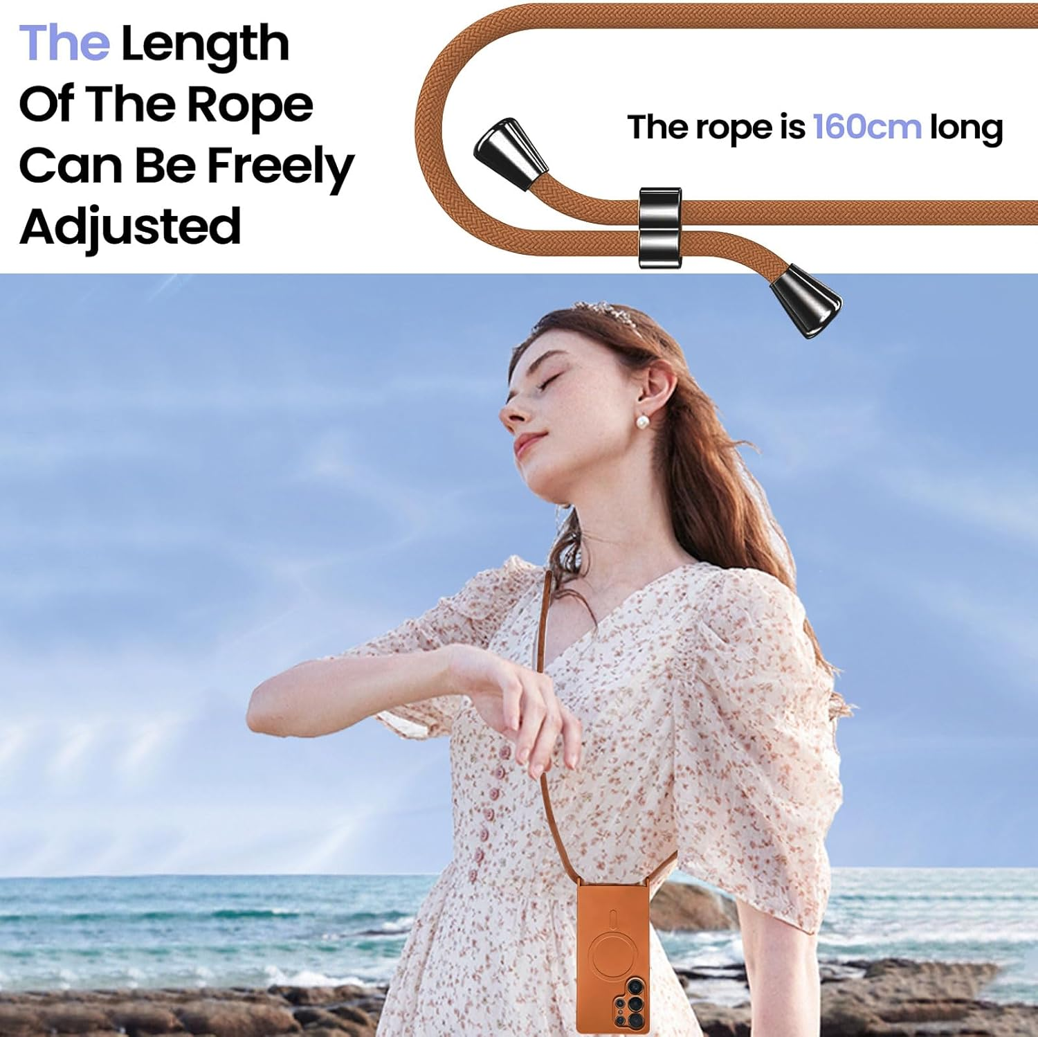 Galful Mobile Phone Lanyard Mobile Phone Case for Samsung Galaxy S24 Ultra Magnetic Case with Strap, Camera Protection, Protective Case, Removable, Adjustable Cord for Hanging, Silicone Case image number 6