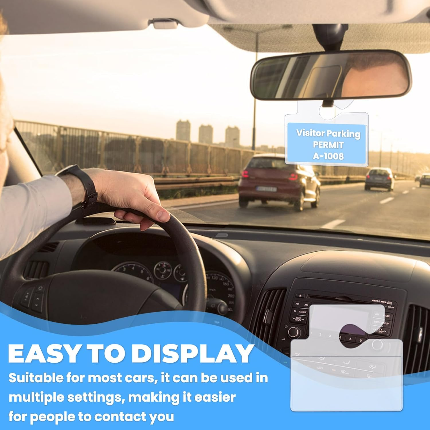 20 Pcs Clear Parking Pass Holder for Car Windshield, Handicap Placard Holder, Permit Holder, Parking Permit Hang Tag for Car Rear View Mirror (Clear) image number 6