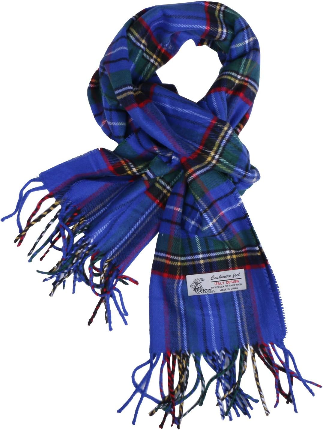 Herringbone Houndstooth Checked Pattern Cashmere Feel Classic Soft Luxurious Winter Scarf for Men Women image number 3