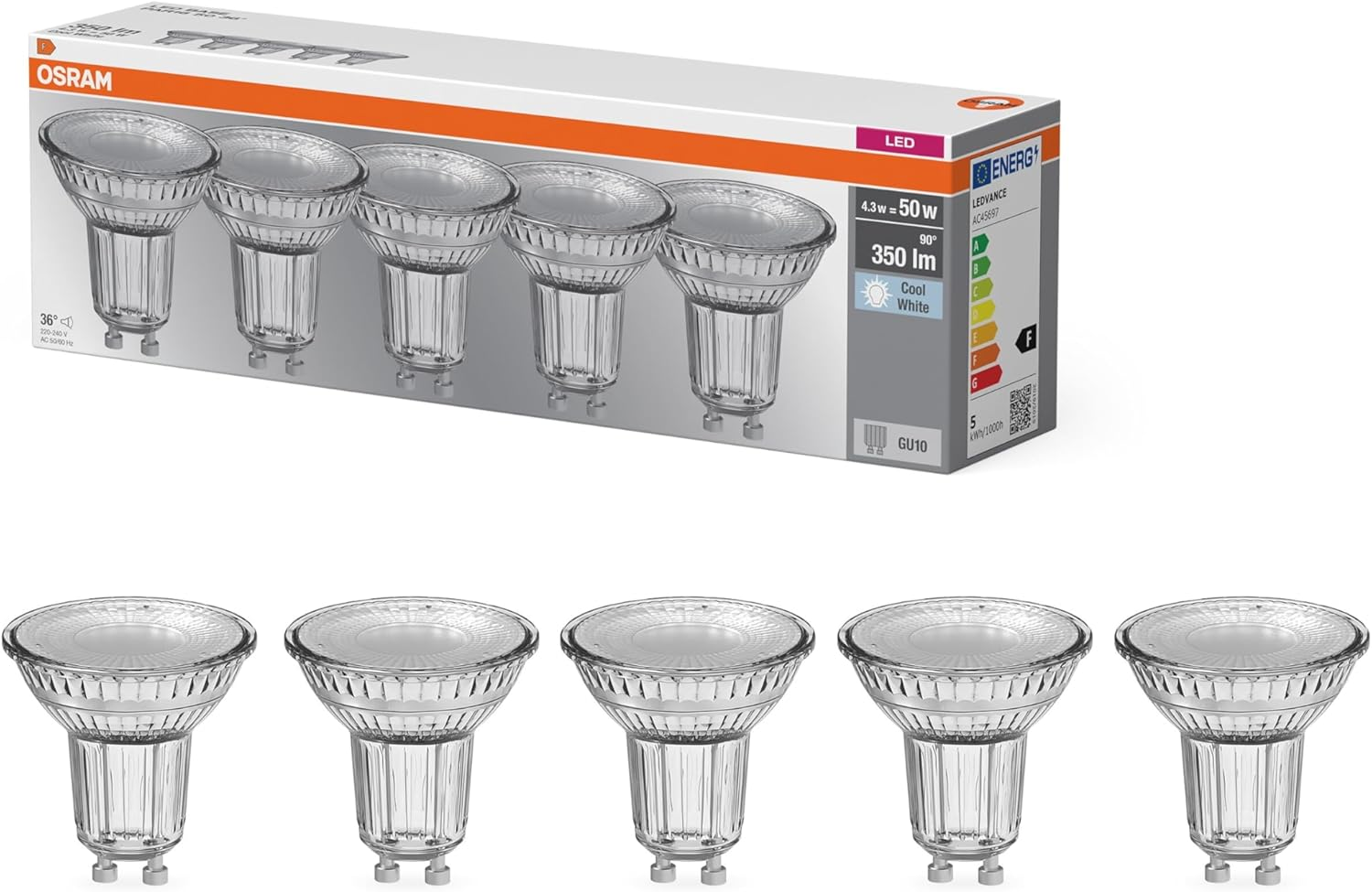 OSRAM LED Base PAR16 4.3 W 840 GU10 image number 1