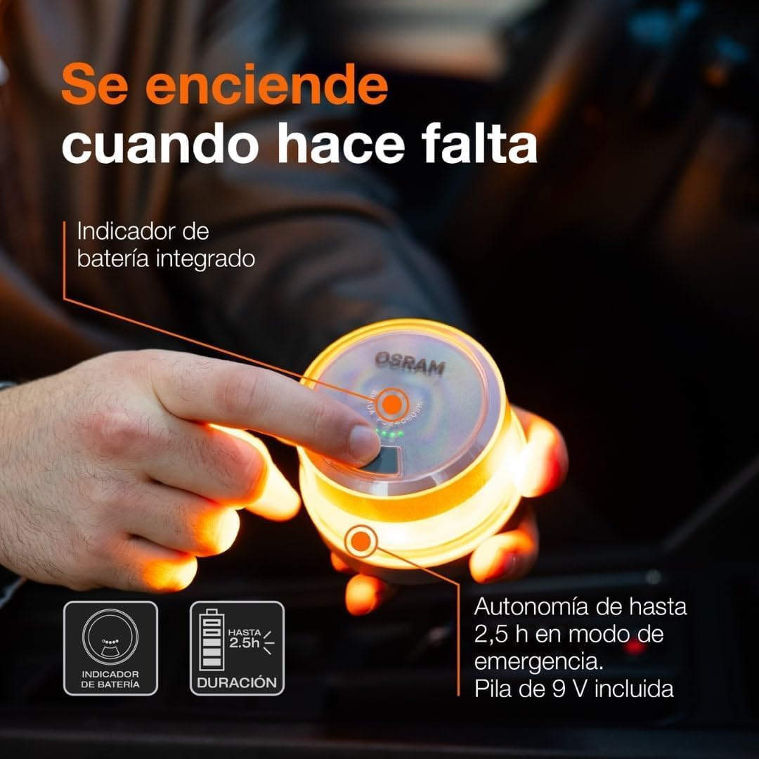 OSRAM Ledguardian Road Flare Signal V16 Iot, DGT 3.0 Certified LED Warning Light, Mandatory Use in Spain, 1900K, Real Time Localization image number 3