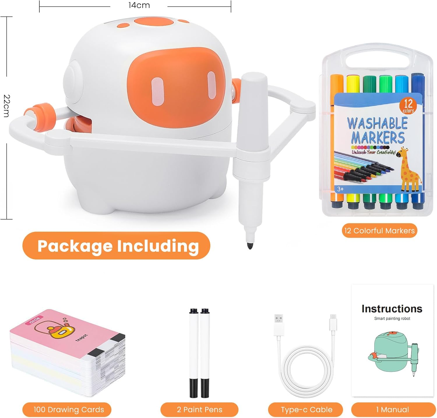 Drawing Robot for Kids with 100 Cards, Voice Interactive Educational Drawing Machine, Montessori Painting Learning Toys for 3 4 5 6 7 8 Year Old Boys Girls Birthday Party image number 4