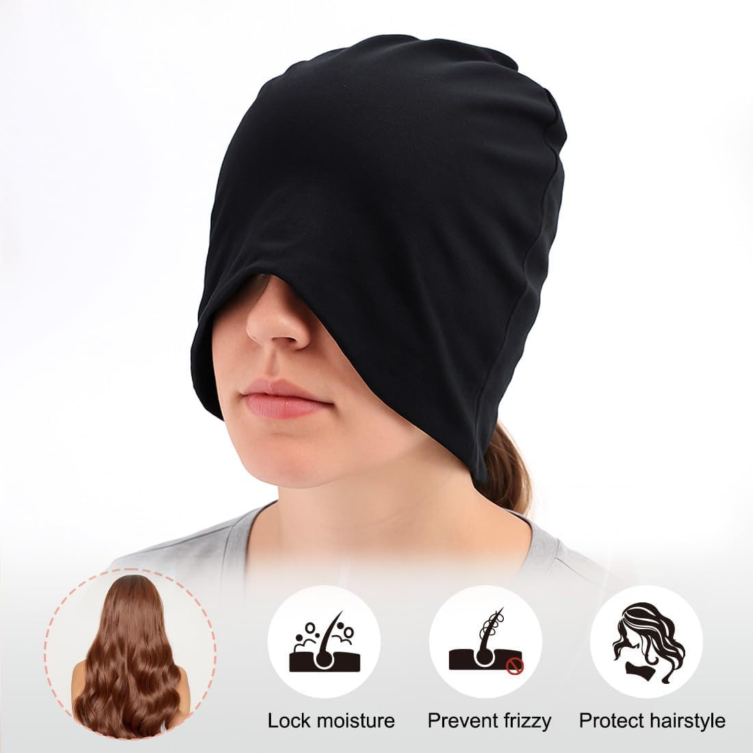 Sleeping Cap, 1 Piece, Double Layer, Lightproof with Eye Protection, Ideal for Postpartum and Elderly Sleeping