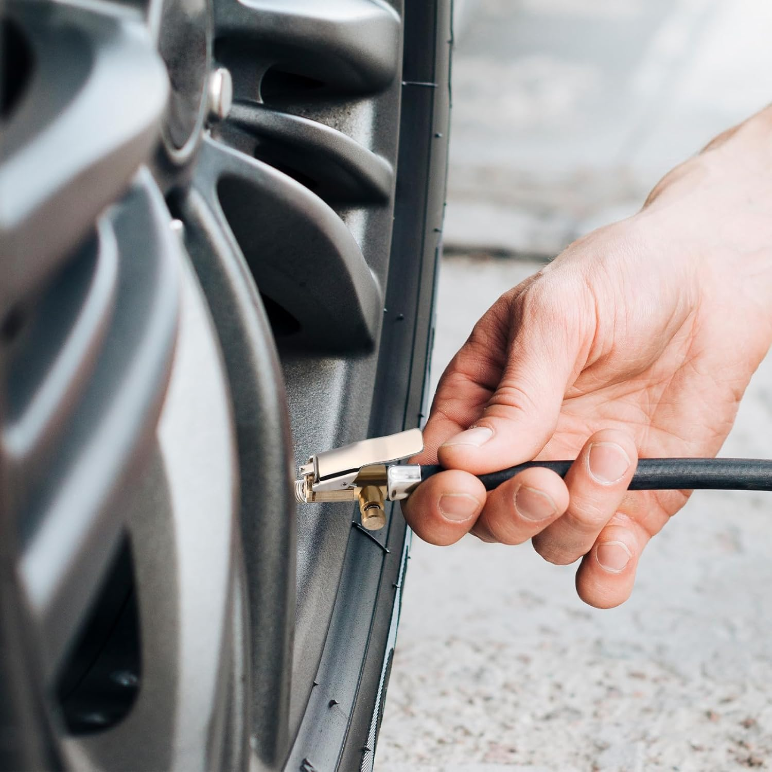 Sosoport 2Pcs Locking Tire Air Chuck Quick Connect Inflator Attachment for Car and Motorcycle Tires Straight Screw-On Air Chuck Compatible with and Bike Accessories image number 6