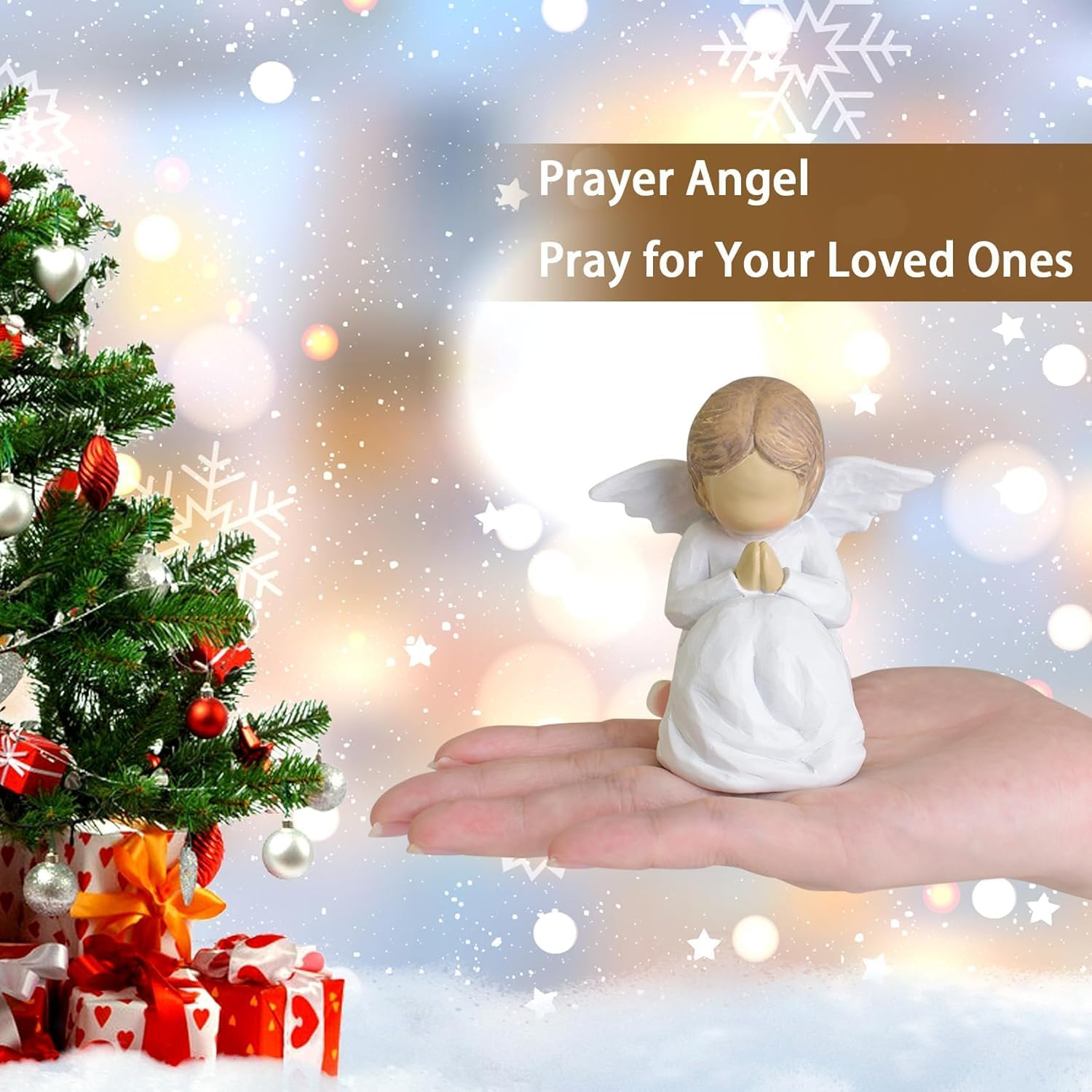Guardian Angel Statue, Angel Figurines for Women, First Communion Gifts for Girls, Resin Prayer Angels, Hand-Painted Faith Corner Decor, Baptism Christmas Memorial Gift image number 6