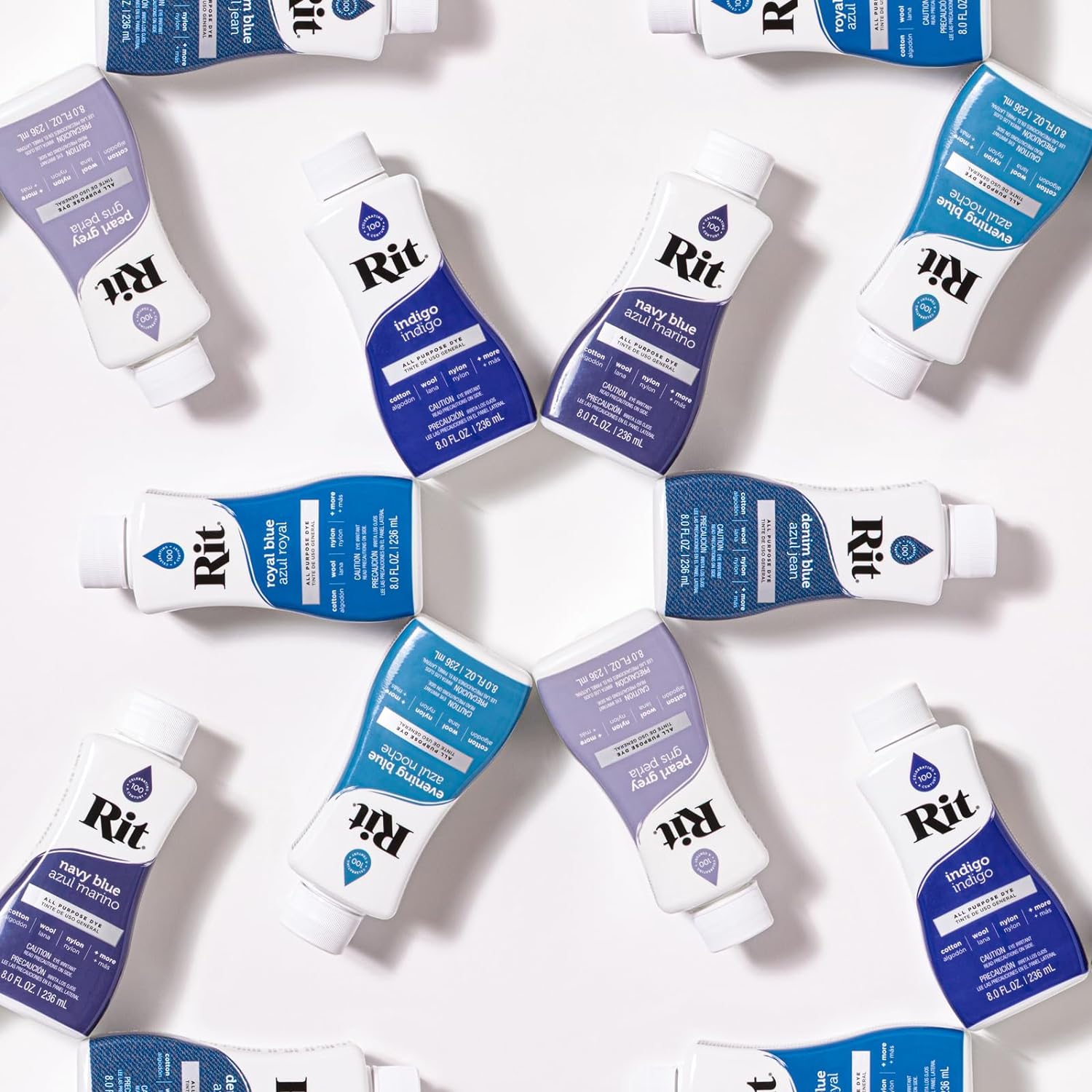 RIT DYE 43342 Ur820.Navy Fabric Liquid Dye All-Purpose, 8 Oz