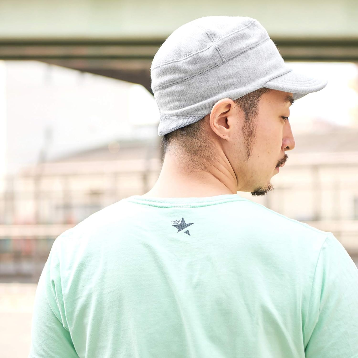 CHARM Mens Cotton Baseball Military Hat - Womens Summer Stretch Peak Cap Winter - Light Grey image number 3