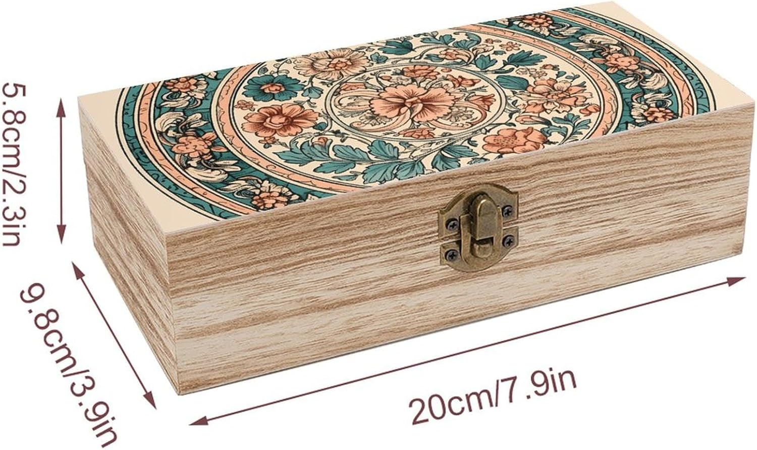 Circular Pattern Wooden Box Wood Wedding Keepsake Boxes with Lids Small Decorative Boxes Lightweight Wooden Memory Storage Box for Crafts Keepsakes Jewelry Photo Letter Storage image number 6