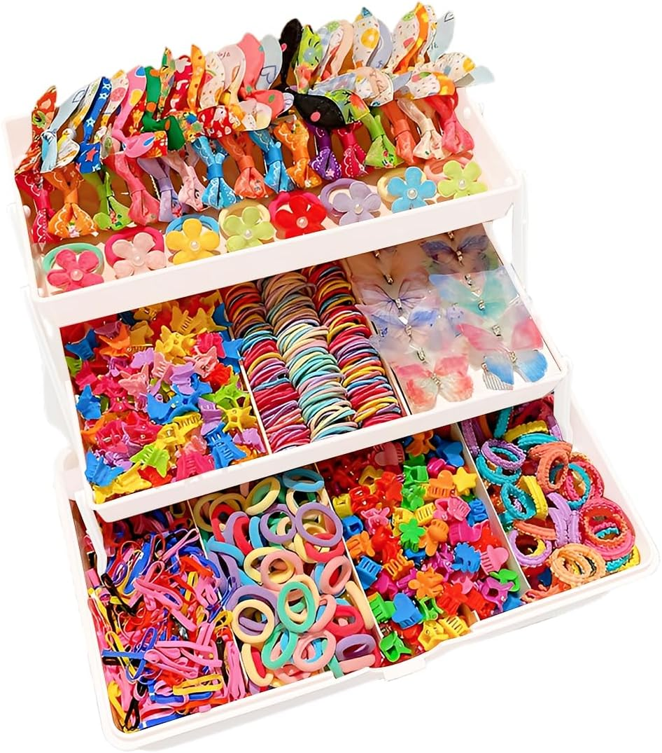 ROKZELT Hair Clips, Pack of 555 Hair Bobbles Girls, Colourful Hair Clips for Girls, Hair Scrunchie, Hair Clip, Children, Hair Accessories, Women and Children image number 2