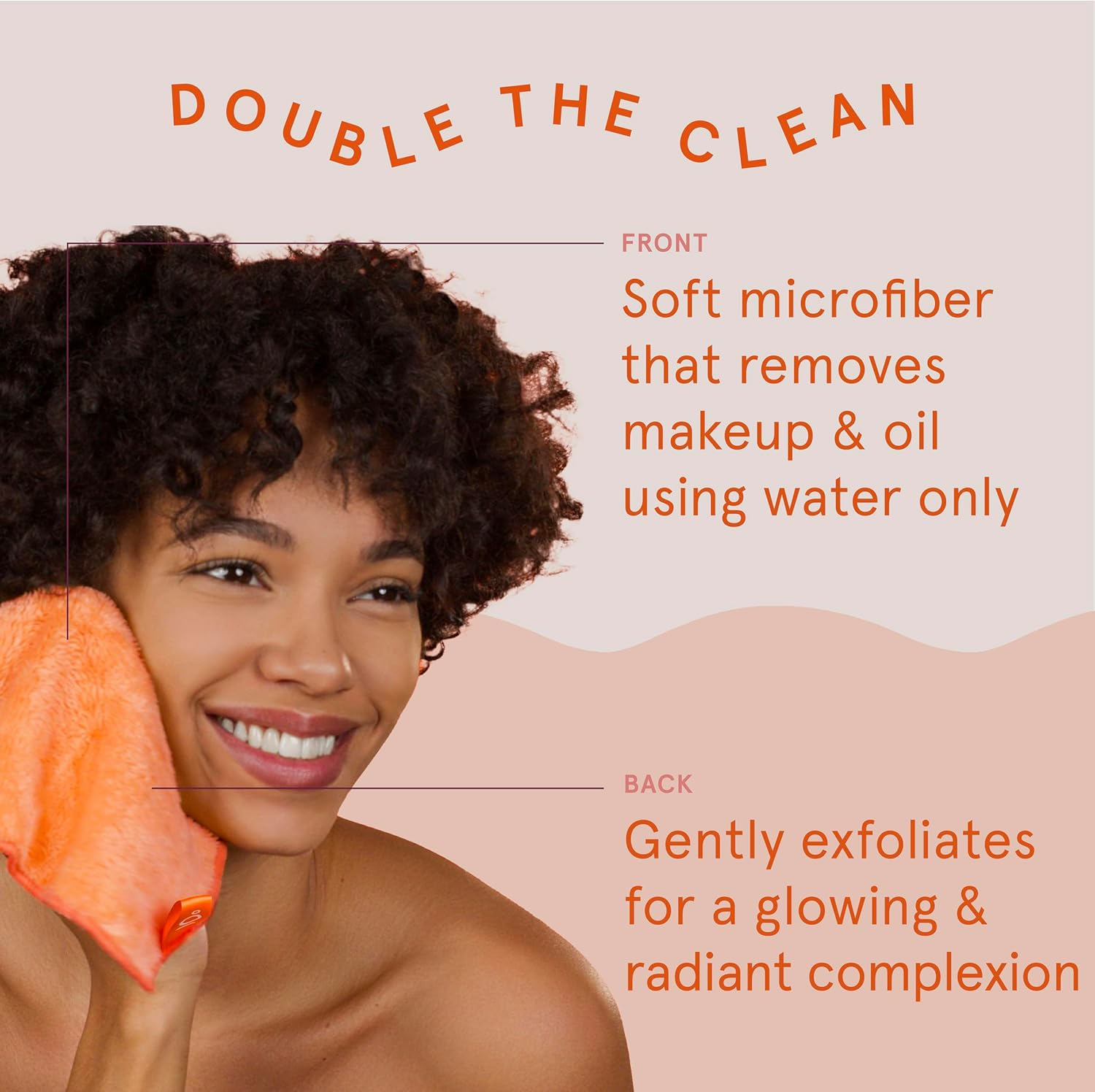 Cleanlogic Bath & Body Exfoliating Dual-Texture Face Cloths for Sensitive Skin, Assorted Colors, Removes Makeup, Oil & Dirt, Vegan Friendly - Pack of 3 image number 4