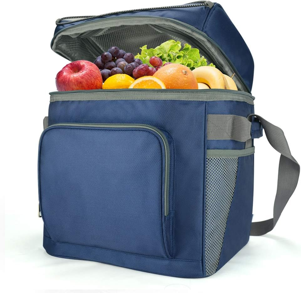 28L Large Soft Insulated Cooler Bag for Camping Outdoor,Picnic Large Cooler Bag Great for Outdoor, BBQ, Travel, Beach & Camping (Navy)