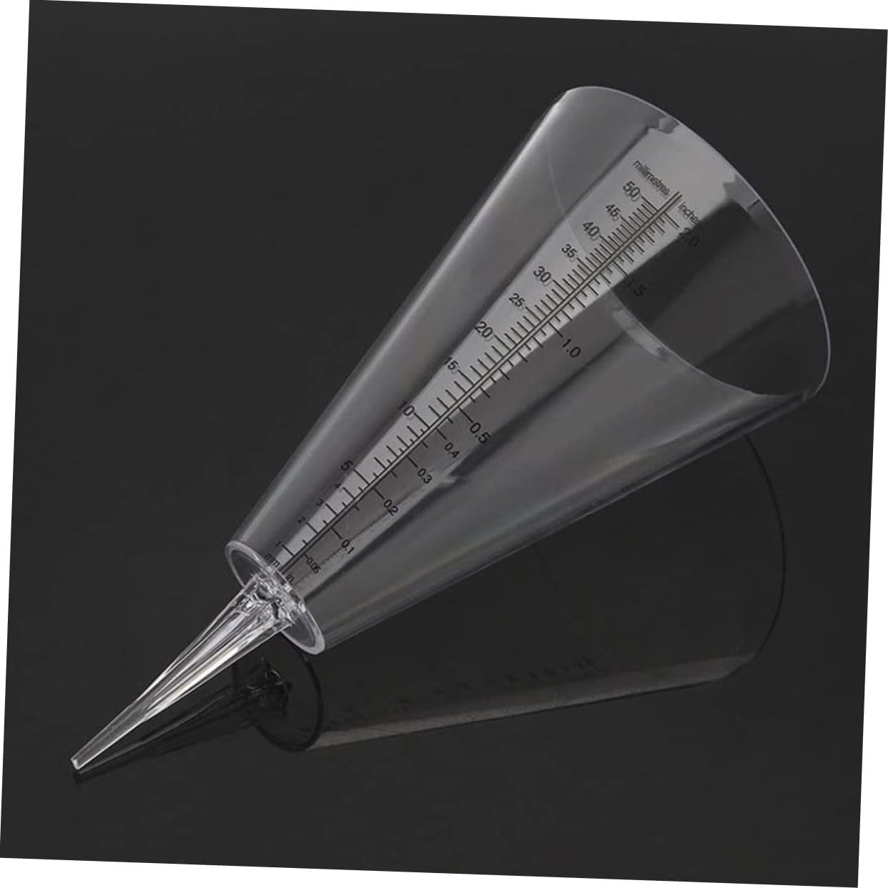 Garneck 3Pcs Transparent Cone-Shaped Rainfall Gauge with Clear Graduated Scale Plastic Outdoor Rain Gauge for Garden Lawn Farming Measurement image number 1