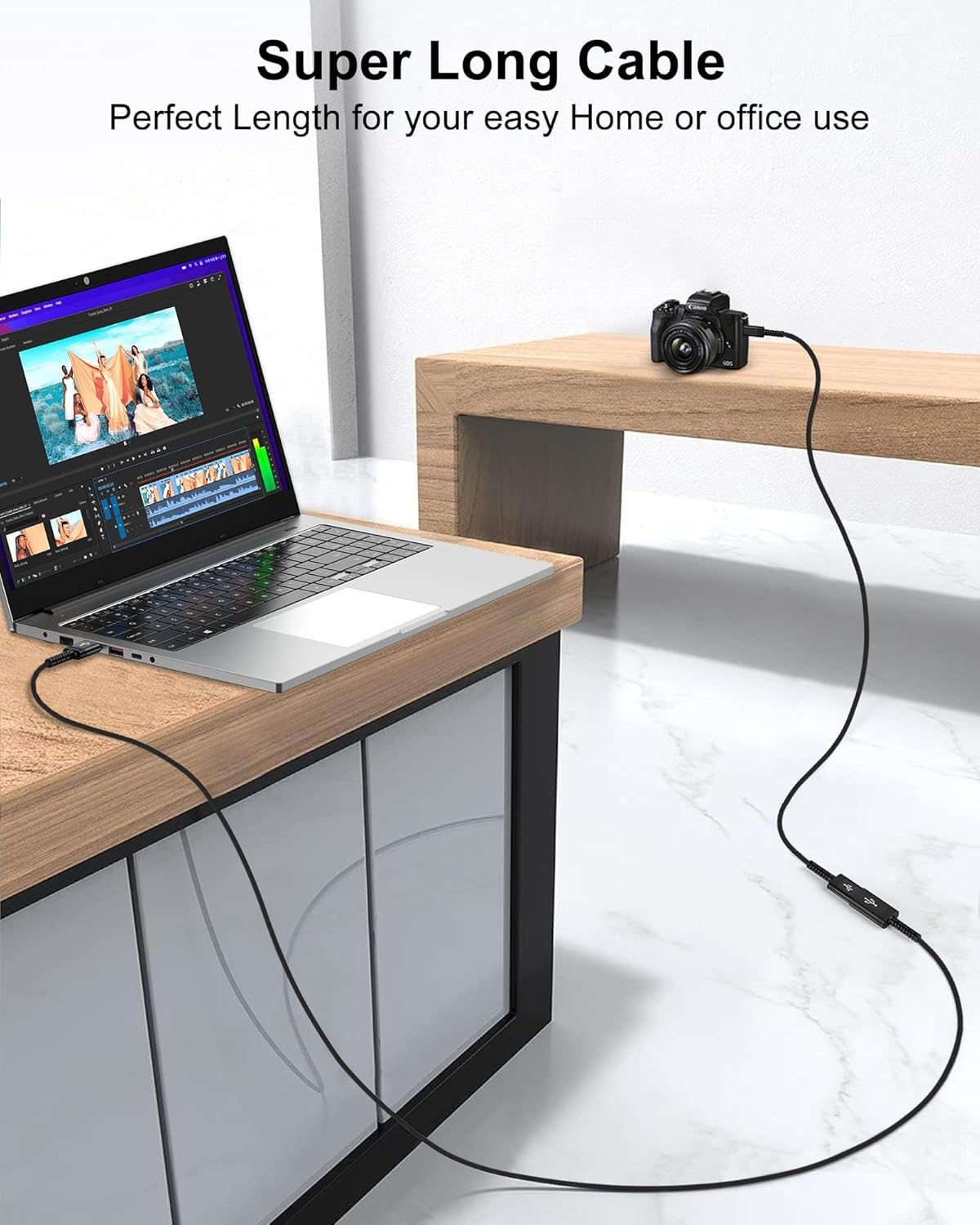 USB 3.0 Extension Cable 10FT, USB Type a Male to Female Extender Cable, Double Sided Braided USB Extension Cord for Data Transfer Compatible with Keyboard, Mouse, Hard Drive, Hub, Printer, Phone, Xbox image number 1