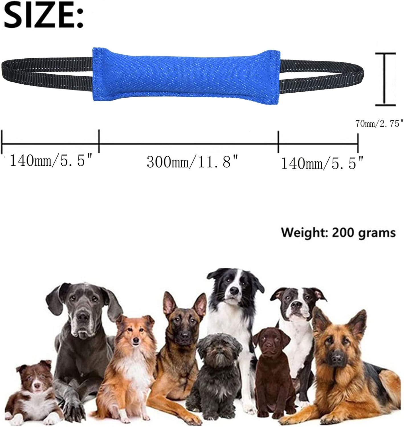 Clysrou Dog Tug Toy Dog，Tough Jute Bite Pillow - Lasting, Training Equipment - Puppy to Large Dogs Interactive Toy.