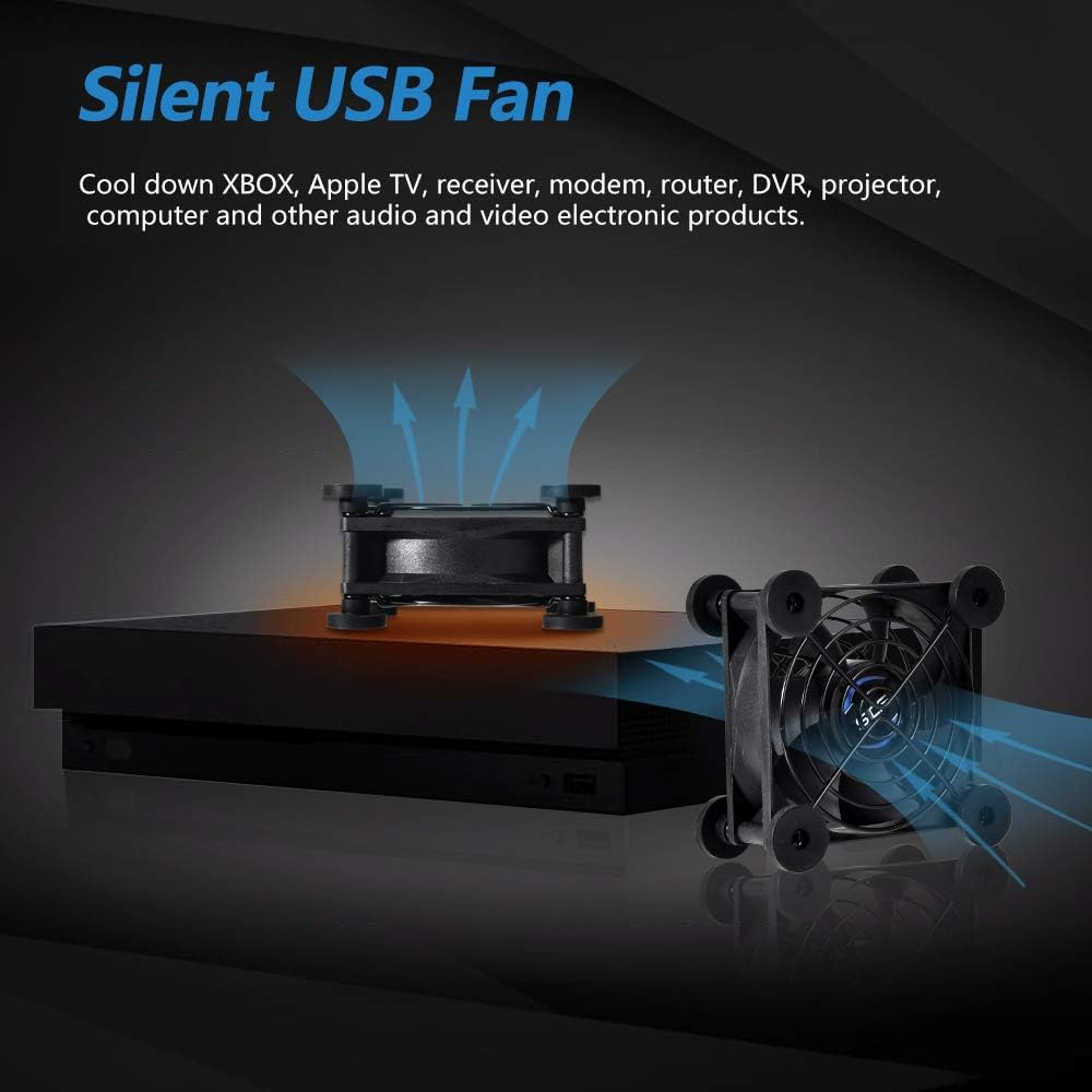 Quiet 80Mm USB Fan, 5V USB Portable Cooling Fan for Flat Panel Xbox DVR Playstation Router TV Receiver Computer Cabinet Cooler image number 2