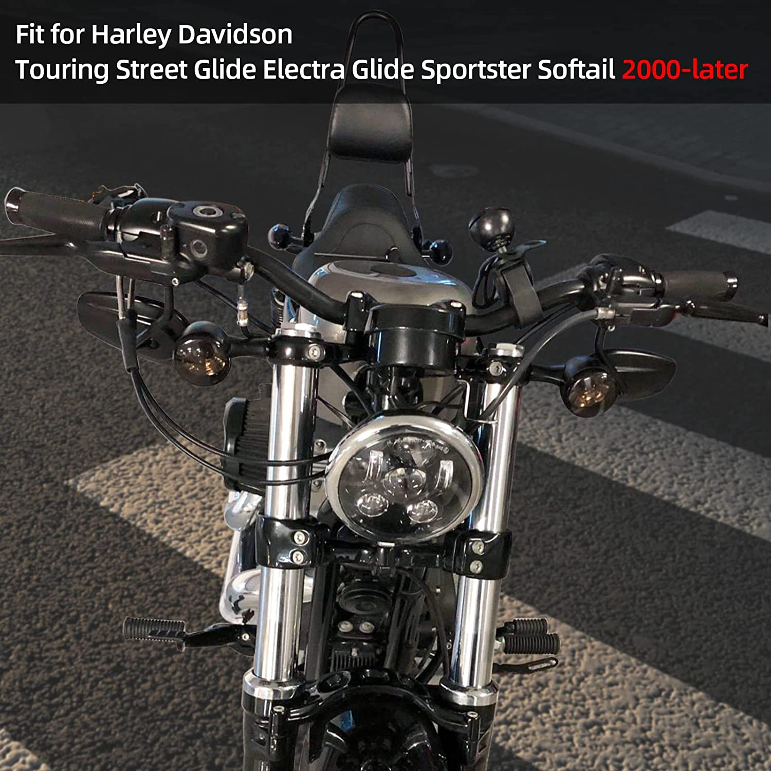 Amazicha Smoke Bullet Turn Signal Light Lens Cover Upgraded Anti-Scratch Lenses Compatible for Harley Davidson Sportster, Softail, Road King, Road Glide, Street Glide, Electra Glide 2000-2024 image number 5