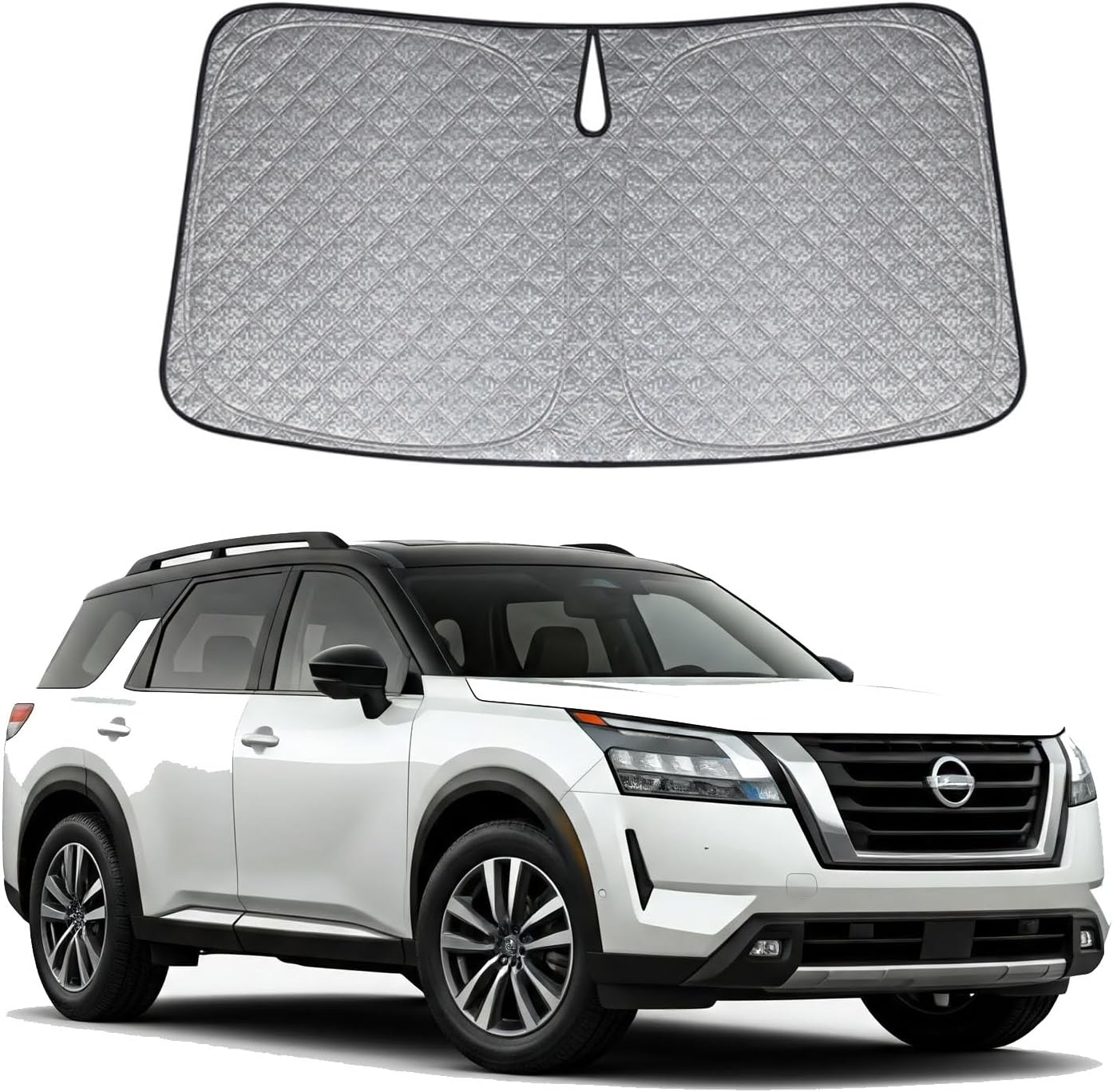 OTTO SHADES Thick Windscreen Sun Shade for Nissan Pathfinder 2022-2025, 6-Layer Custom Fit, Maximum UV Protection & Heat Shield | Foldable Front Window Sunshade & Sun Visor image number 6